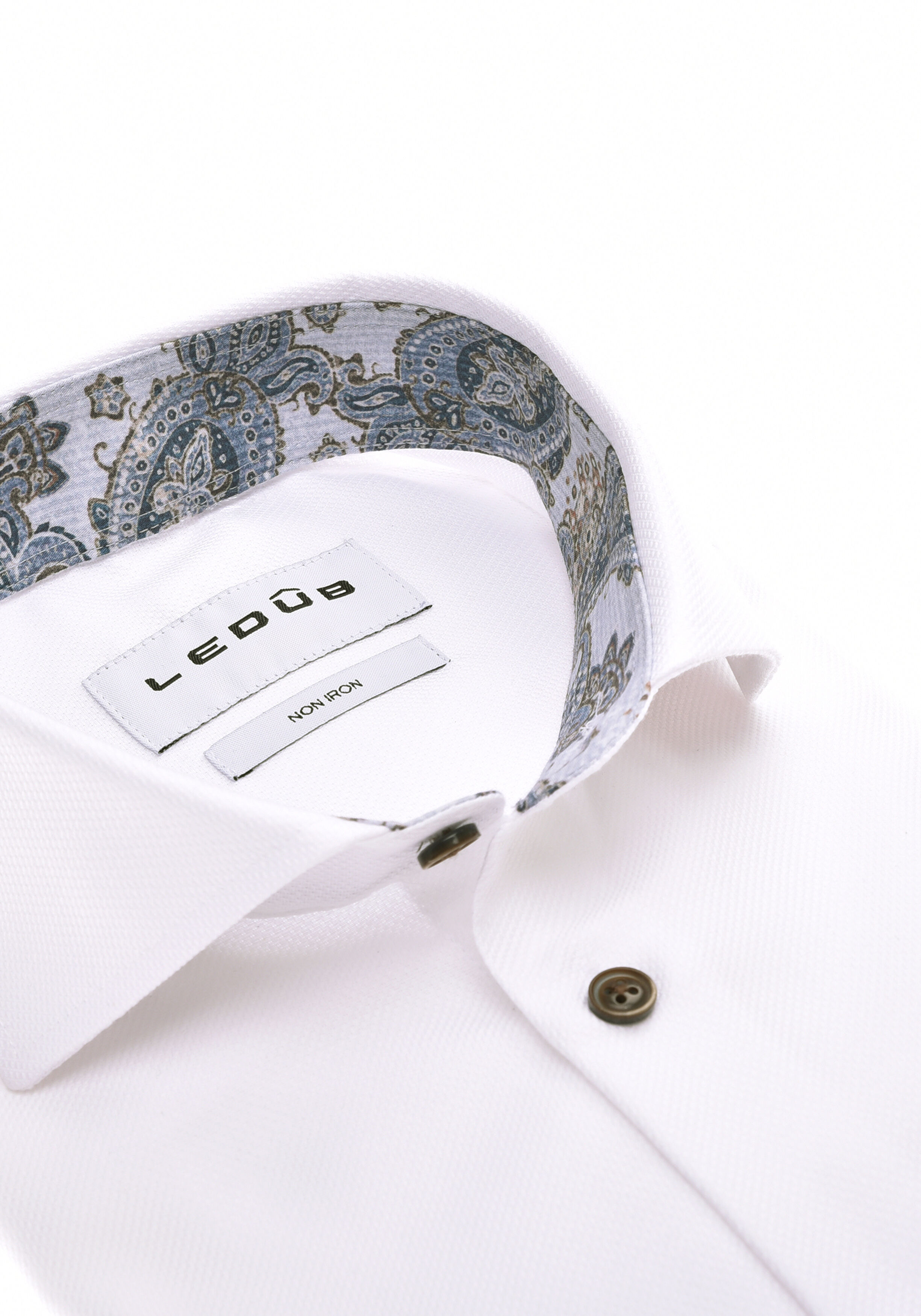 Ledub modern fit overhemd, popeline, wit