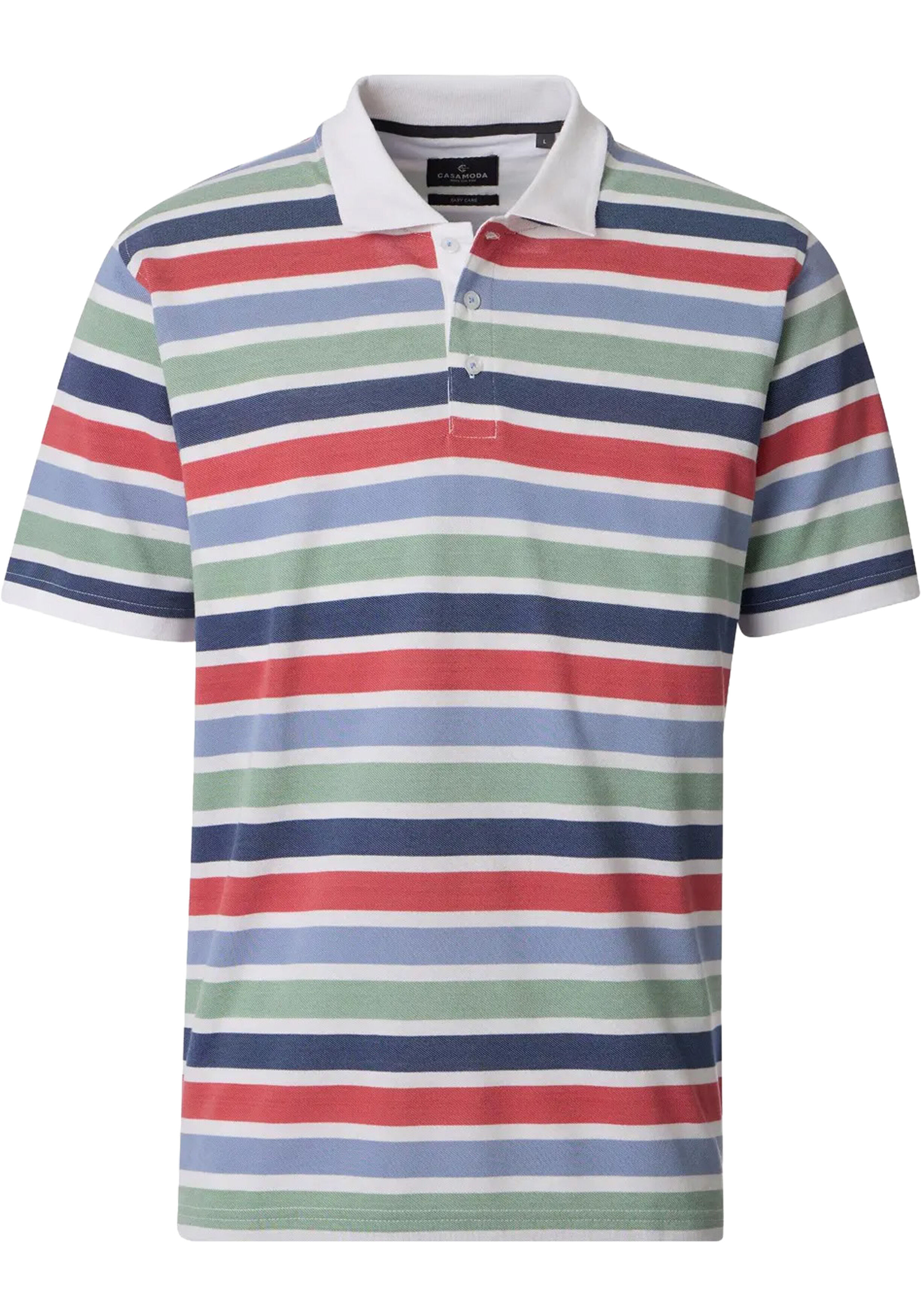 CASA MODA comfort fit heren polo, rood dessin