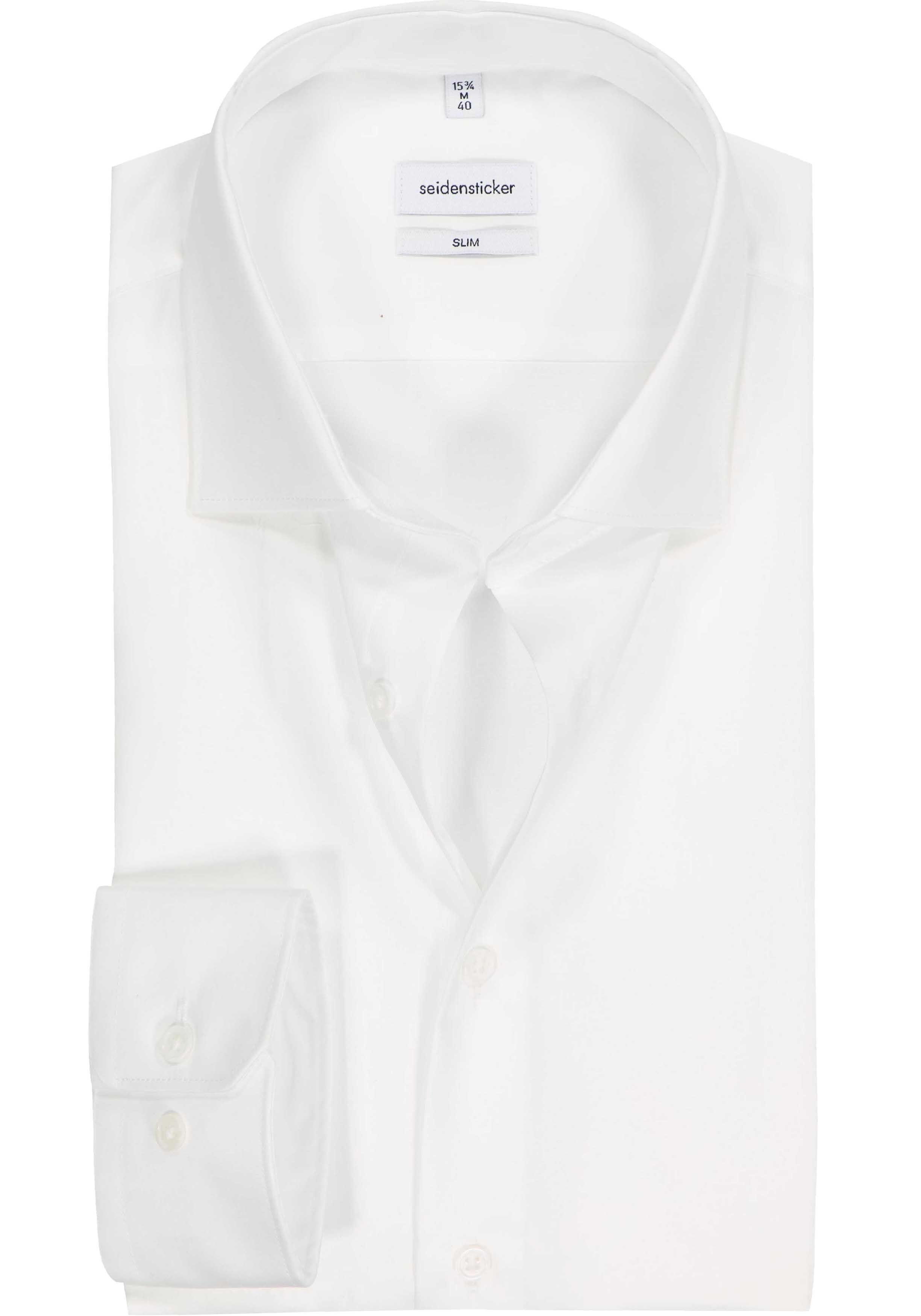 Seidensticker slim fit overhemd, popeline, wit