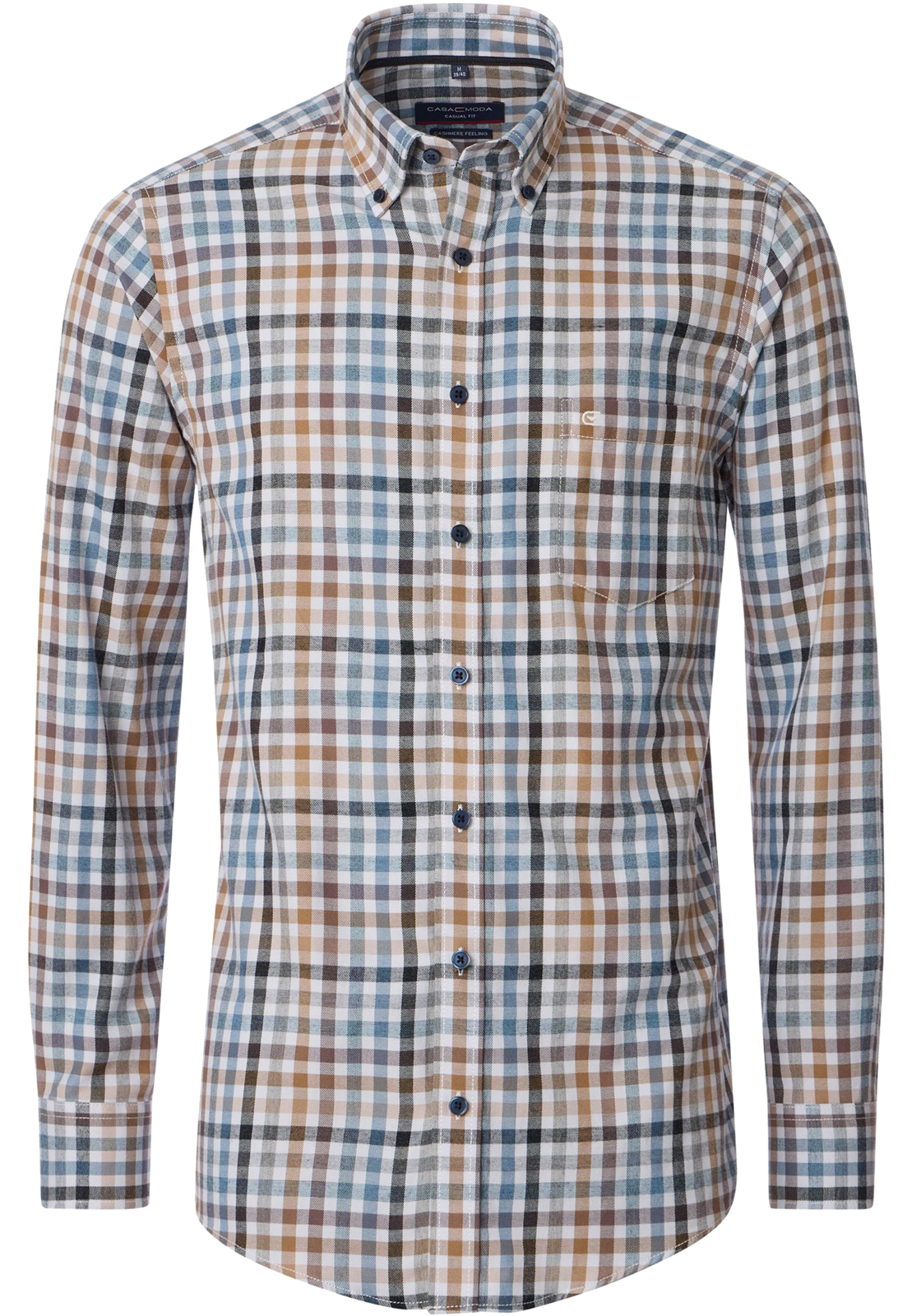 CASA MODA Sport casual fit overhemd, flanel, beige geruit CASA MODA Sport casual fit overhemd, flanel, beige geruit