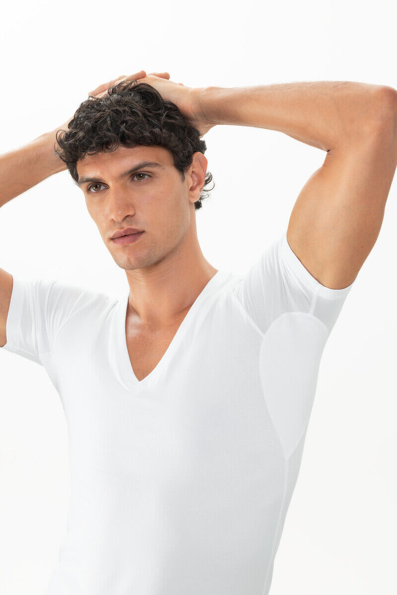 Mey heren v- neck shirt Business Class Premium, T-shirt met V-hals, wit