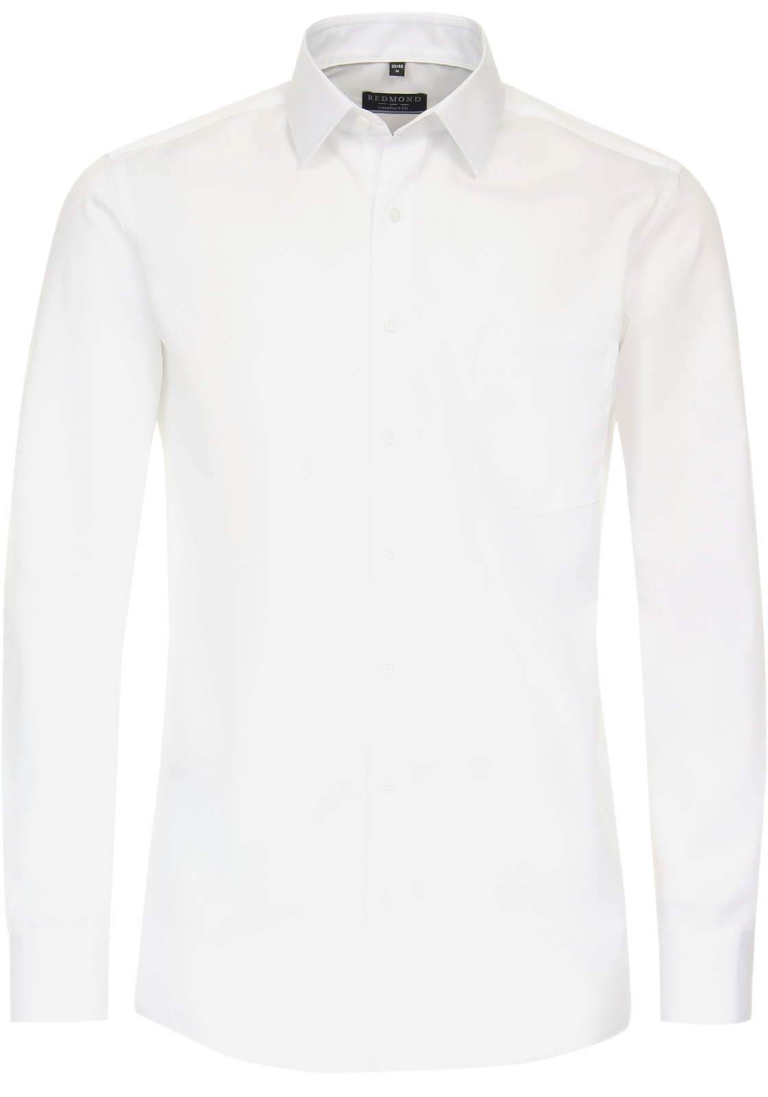Redmond comfort fit overhemd, popeline, wit Redmond comfort fit overhemd, popeline, wit