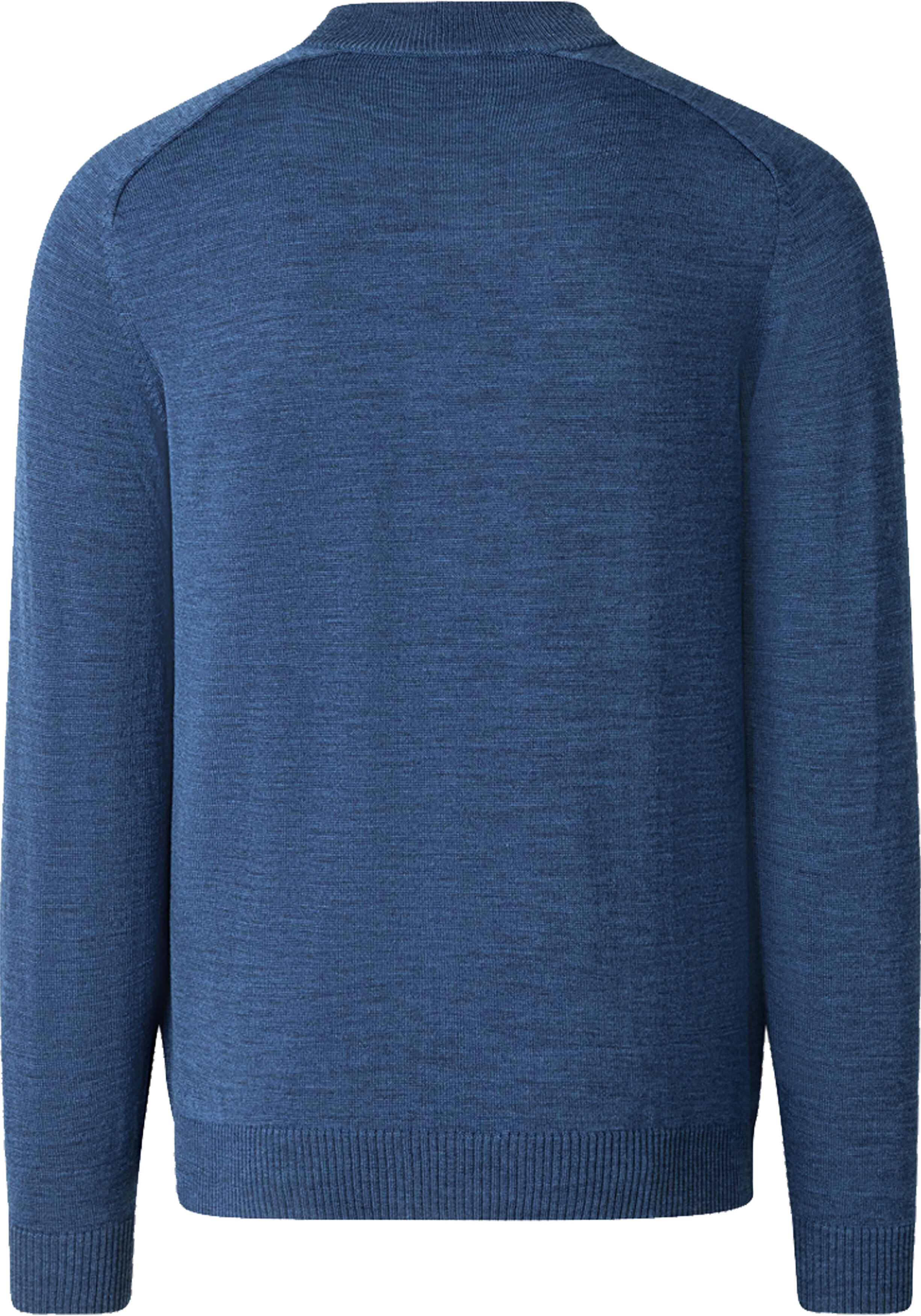 MAERZ Classic Fit heren vest met rits wol, middenblauw