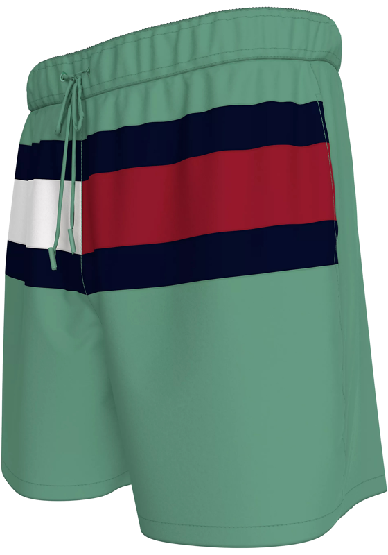 Tommy Hilfiger Medium Drawstring swimshort, heren zwembroek, groen Tommy Hilfiger Medium Drawstring swimshort, heren zwembroek, groen
