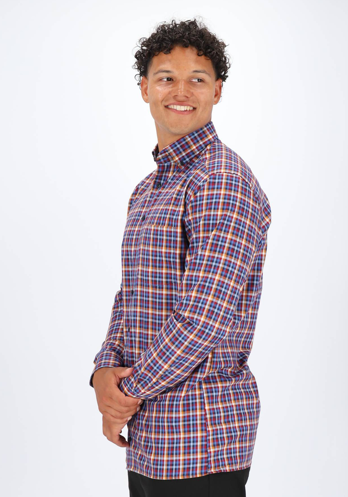 MARVELIS modern fit overhemd, popeline, bordeaux rood geruit MARVELIS modern fit overhemd, popeline, bordeaux rood geruit