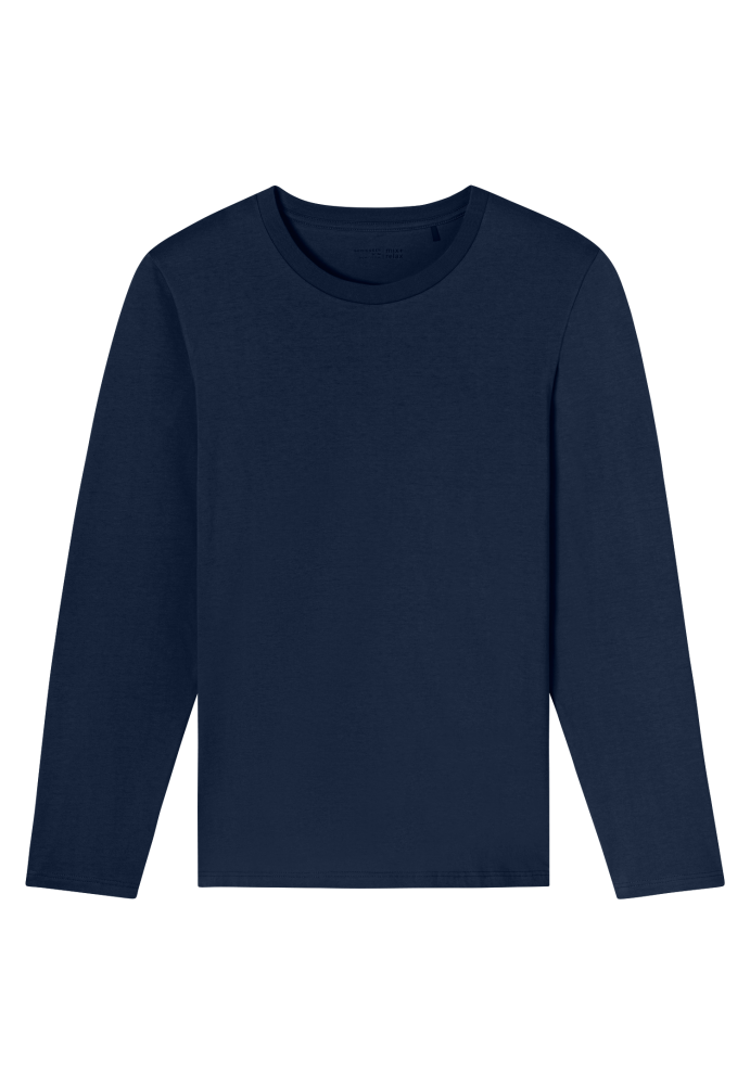 SCHIESSER Mix + Relax Shirt 1/1 arm, heren T-shirt lange mouw, donkerblauw