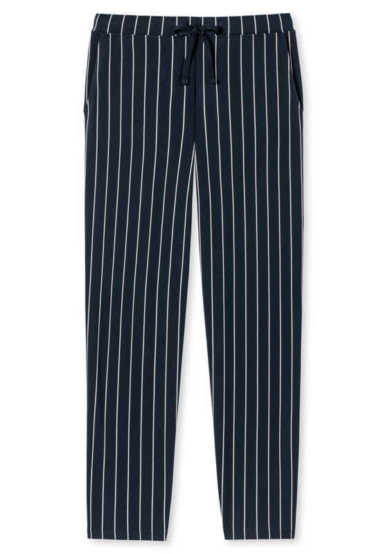 SCHIESSER Mix+Relax loungebroek lang, dames loungebroek lang jersey strepen donkerblauw patroon SCHIESSER Mix+Relax loungebroek lang, dames loungebroek lang jersey strepen donkerblauw patroon