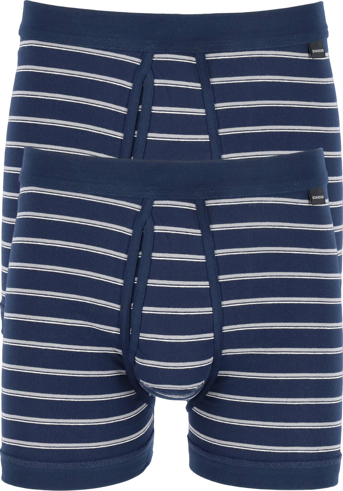1-4007065657077-schiesser-SCHIESSER_172694803_BX_2p_blauw_gestreept_4foto_HR SCHIESSER Original Classics shorts (2-pack), Feinripp met gulp, blauw gestreept