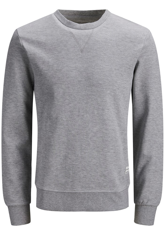 JACK & JONES sweatshirt katoen, O-hals, licht grijs melange JACK & JONES sweatshirt katoen, O-hals, licht grijs melange