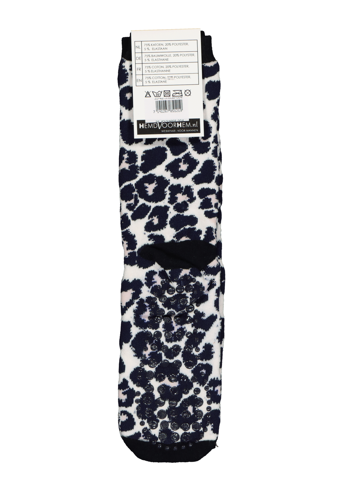 4-7141267851219_dames_sloffen_HR Homepads damessokken huissokken met anti-slip, panter roze met blauw