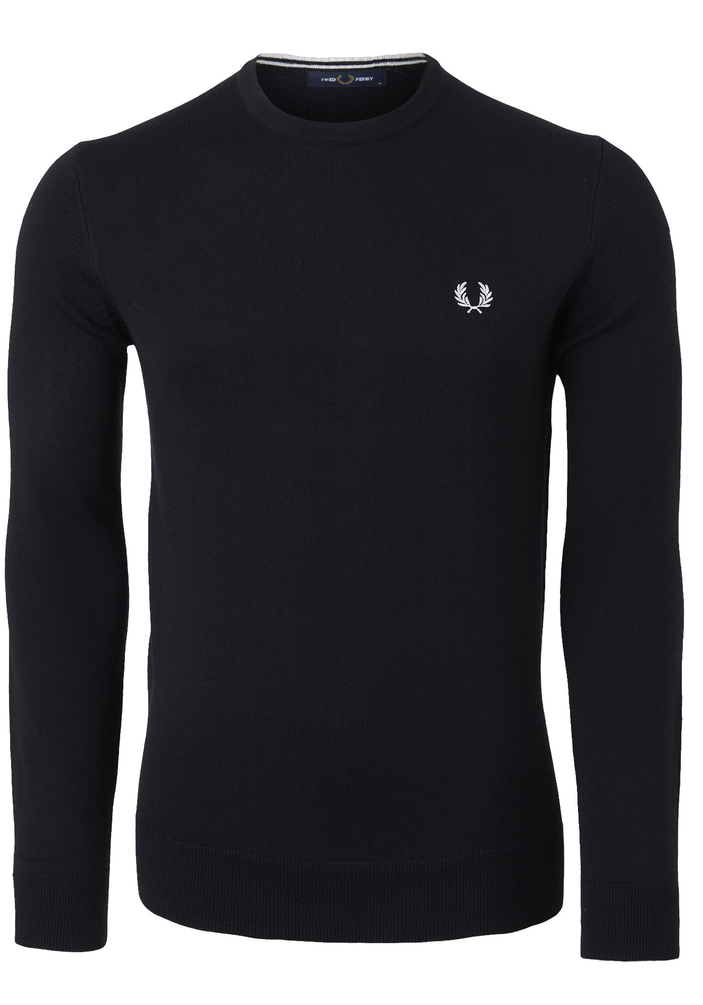 Fred Perry O-hals trui wol, zwart