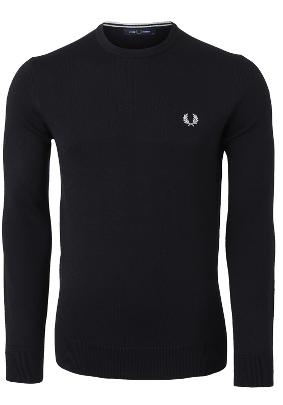 Fred Perry O-hals trui wol, zwart Fred Perry O-hals trui wol, zwart