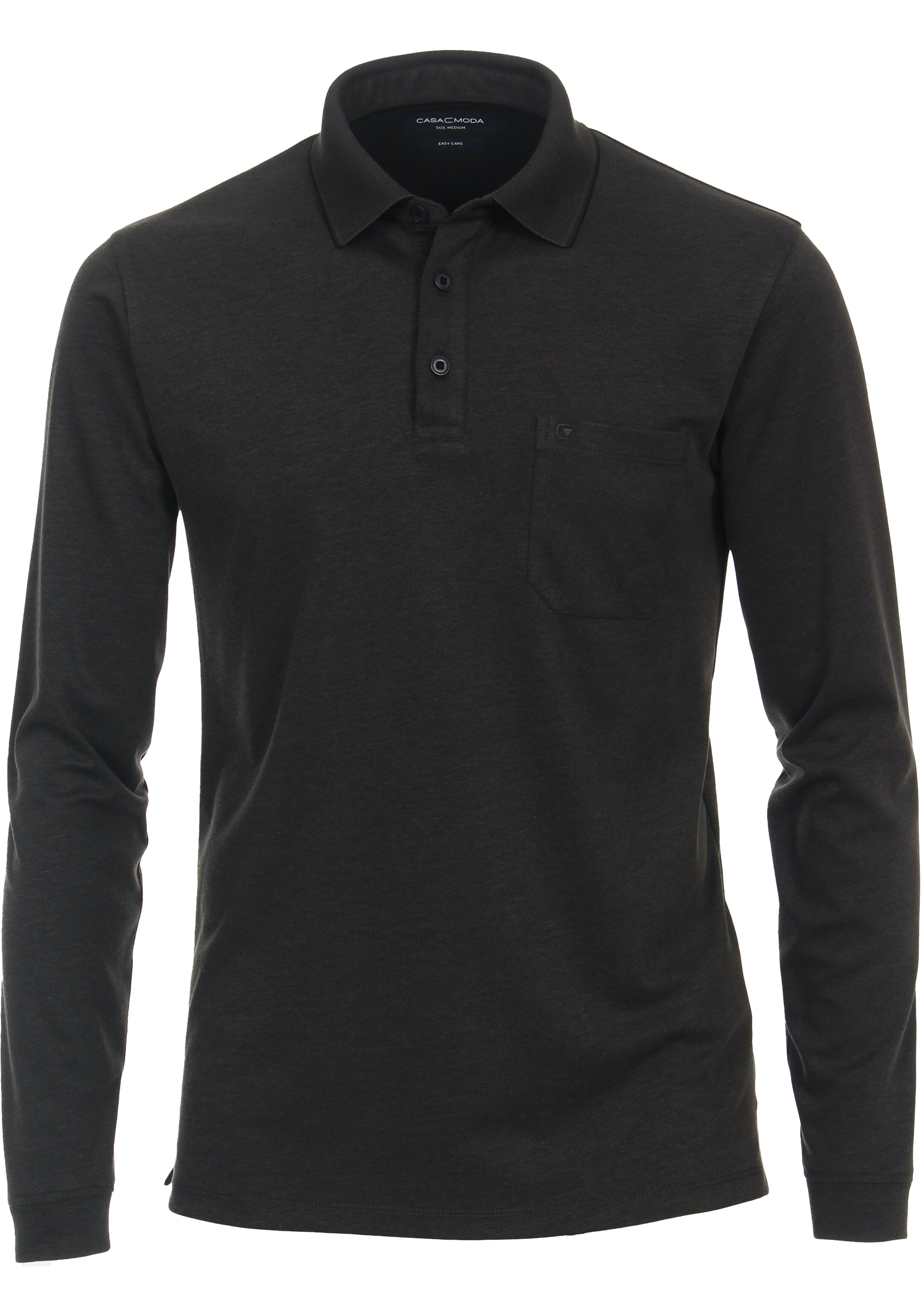 CASA MODA comfort fit polo lange mouw, grijs