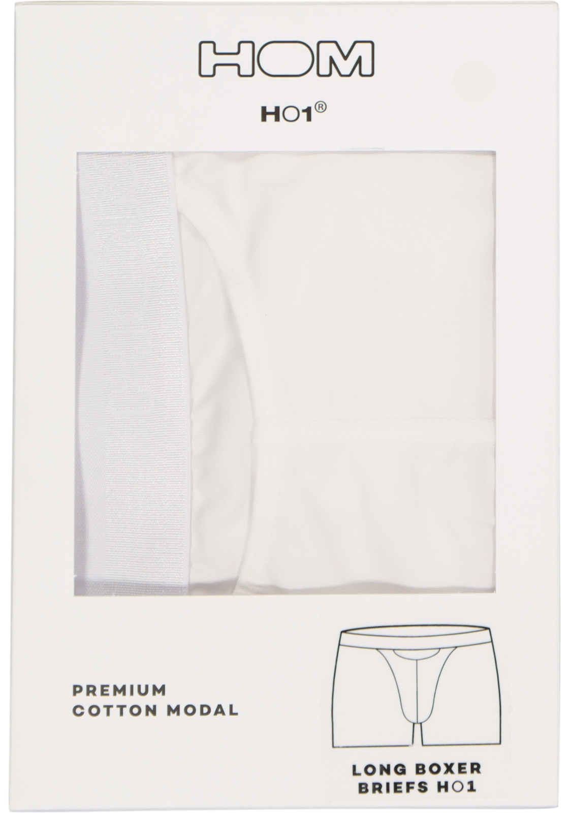 5-9009984071496_Hom_boxes_HR HOM HO1 long boxer briefs (1-pack), heren boxer lang met horizontale gulp, wit