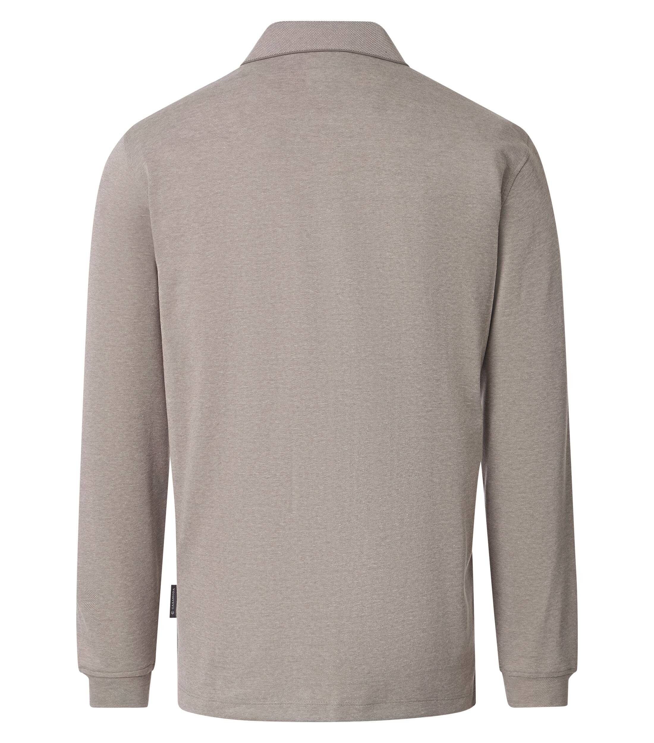 CASA MODA comfort fit heren polo lange mouw, beige dessin