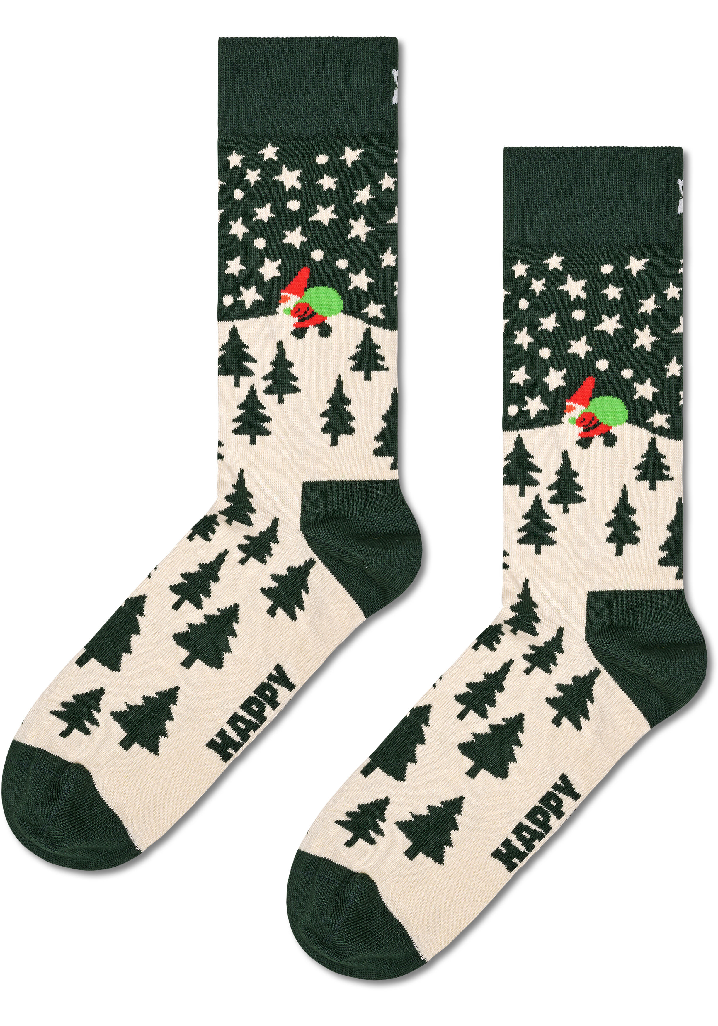 Happy Socks Santa On The Way Sock, unisex sokken, donkergroen