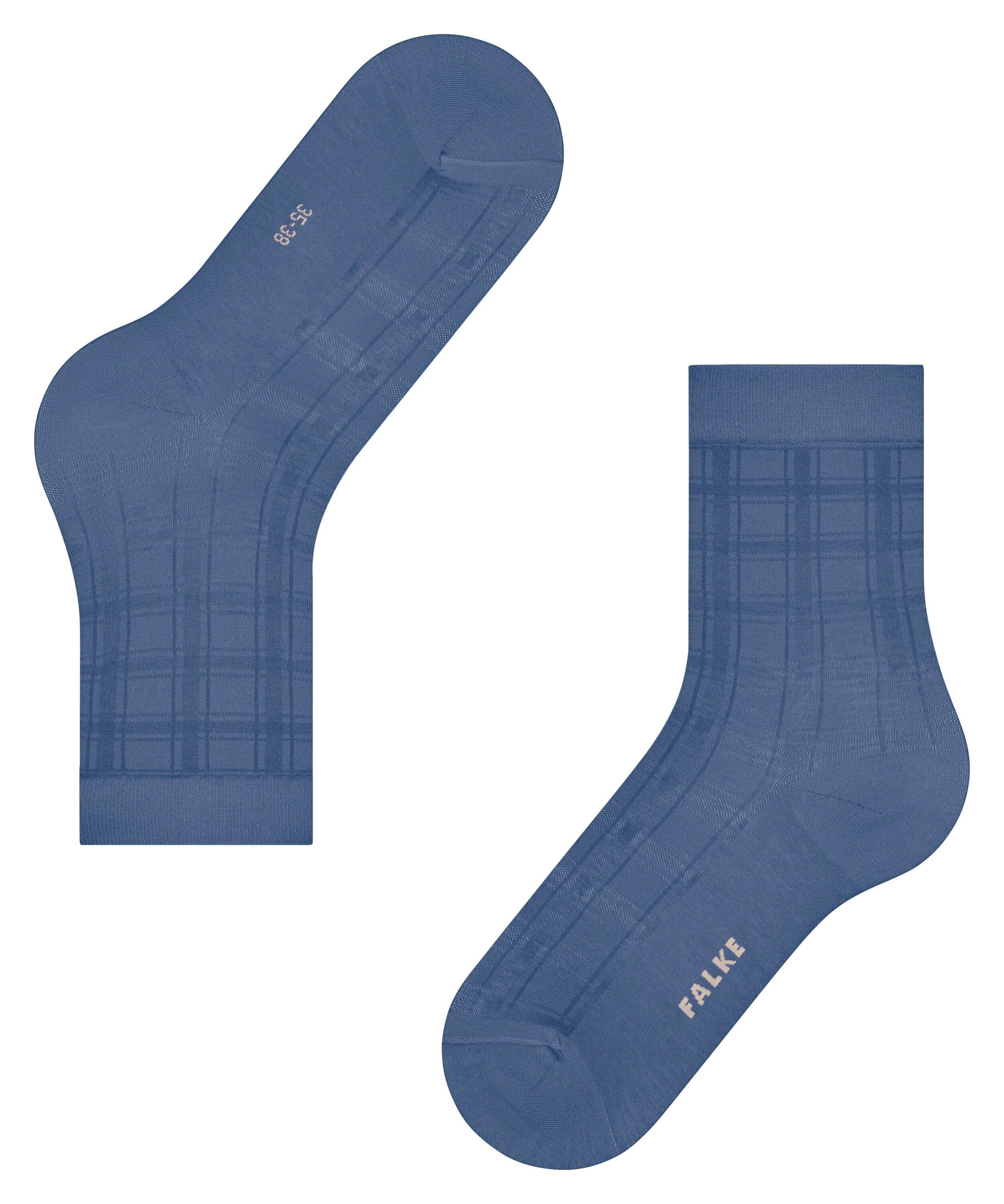 FALKE Madras damessokken, blauw (smoky blue)
