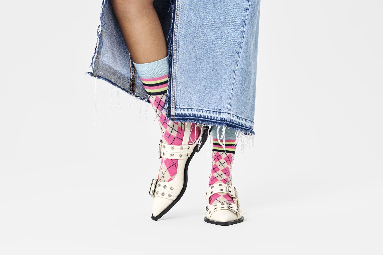 Happy Socks Mixed Argyle Sock, unisex sokken, roze