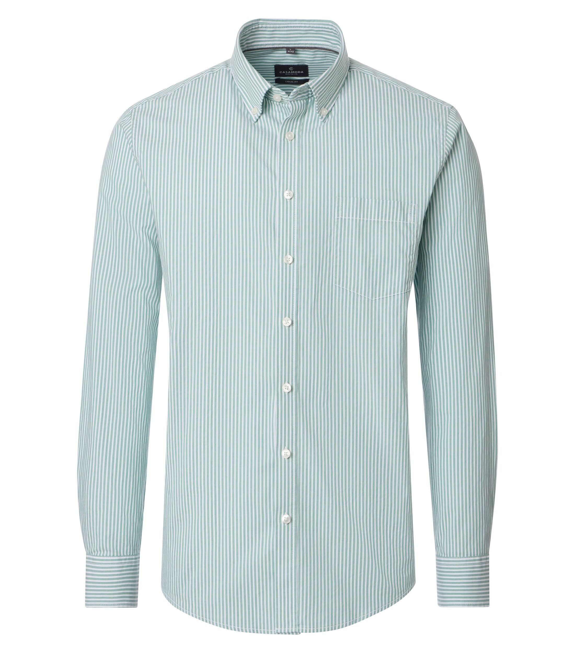 CASA MODA Sport casual fit overhemd, Oxford, lichtgroen gestreept