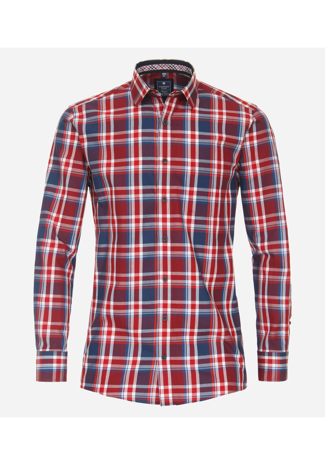 image_2_8ee06061e811256300a2254f32f38965jpgautoformatbgF3F3F3blend-alpha100blend-colorF3F3F3blend-modedarkenfitclampp Redmond modern fit overhemd, popeline, rood geruit