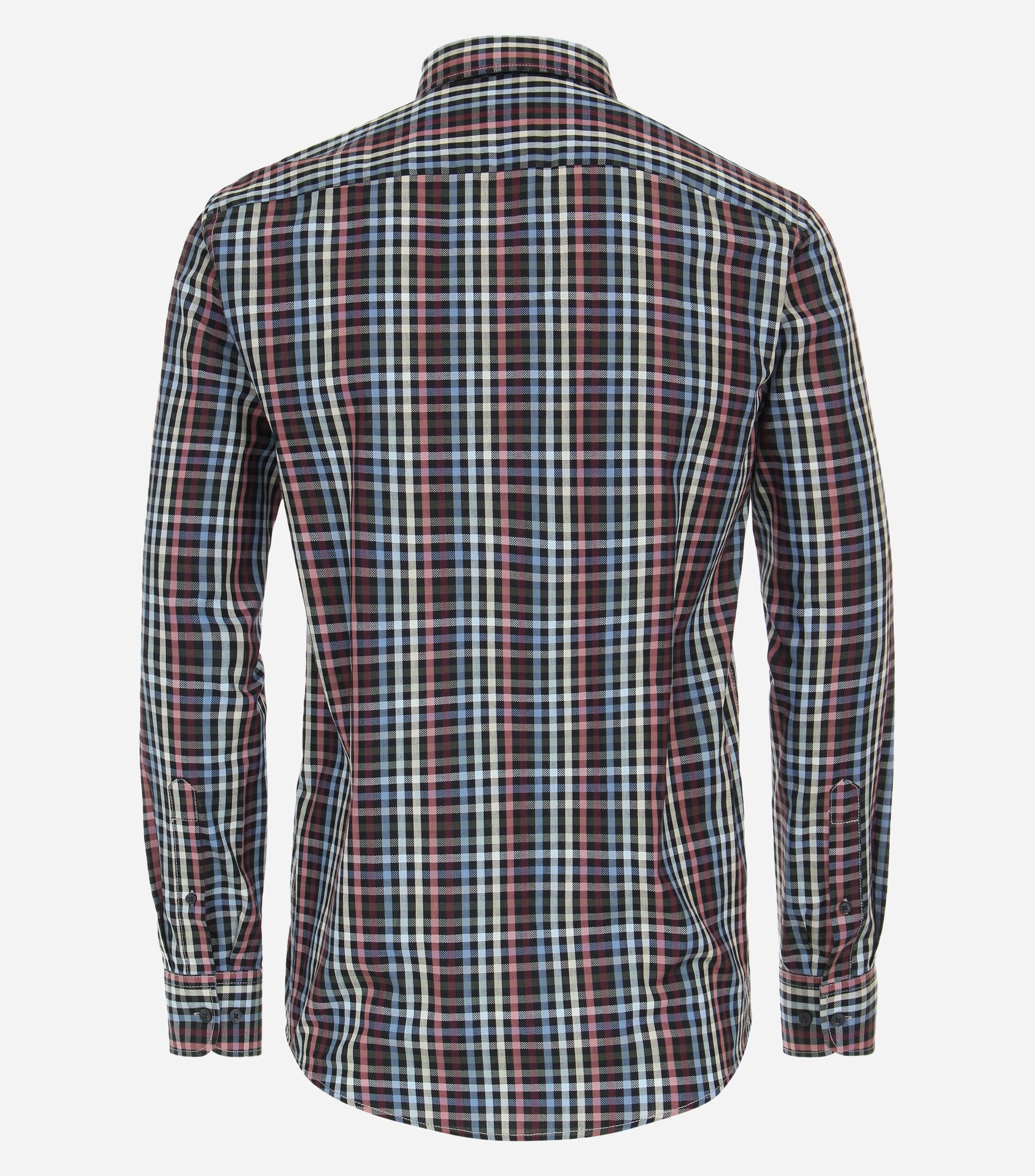 CASA MODA Sport casual fit overhemd, dobby, rood geruit