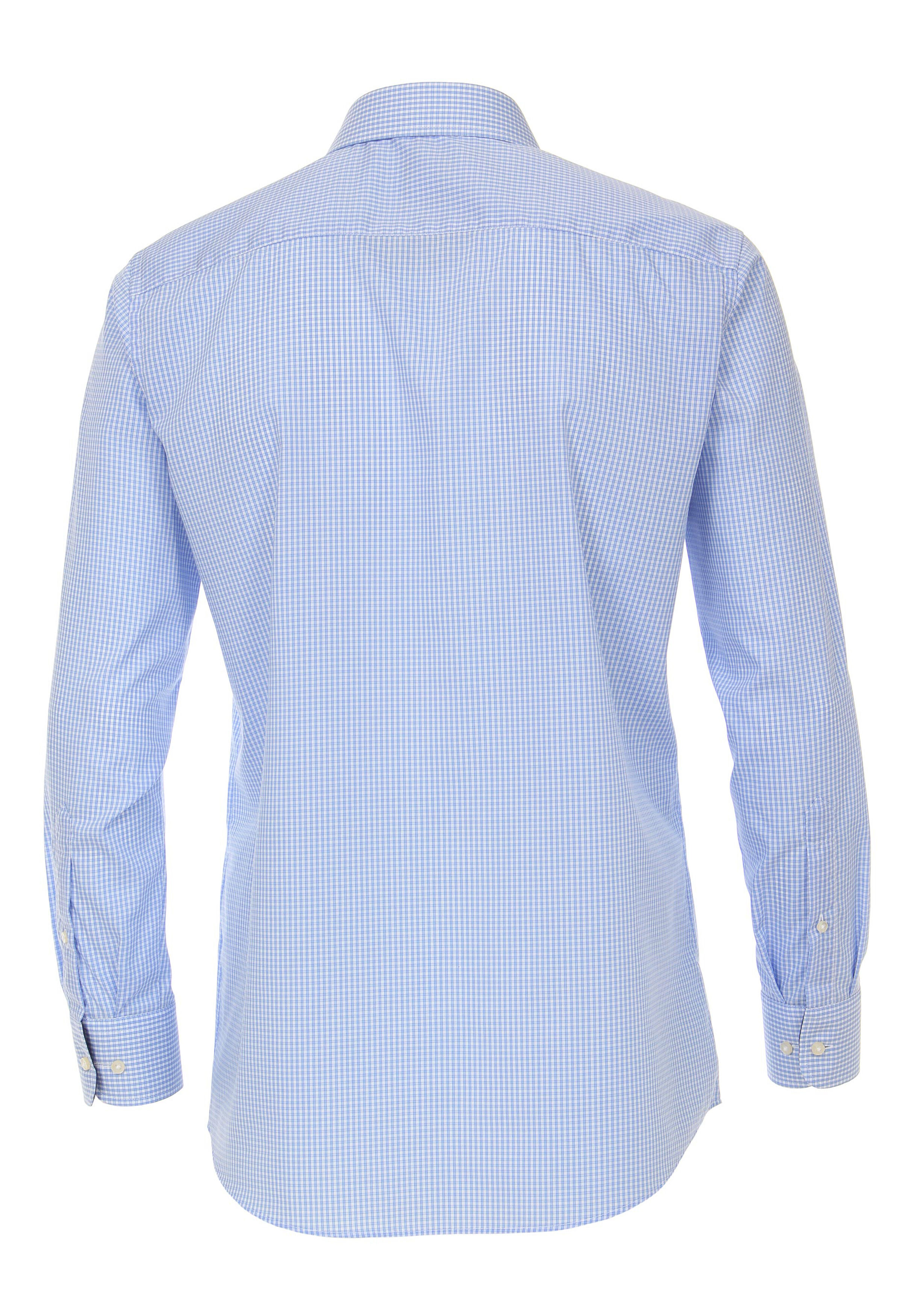 Redmond modern fit overhemd, lichtblauw geruit 