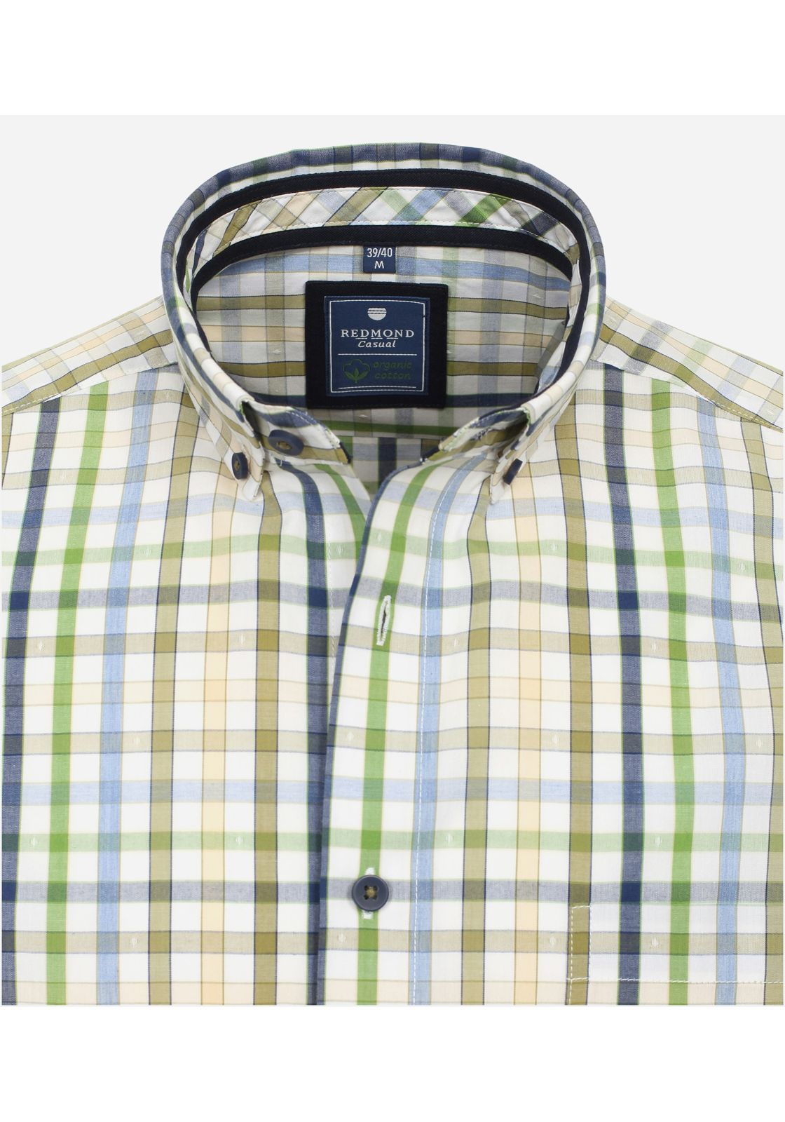 image_4_54f08243b01dd99c97e64c2ddd12cad2jpgautoformatbgF3F3F3blend-alpha100blend-colorF3F3F3blend-modedarkenfitclampp Redmond comfort fit overhemd, popeline, groen geruit