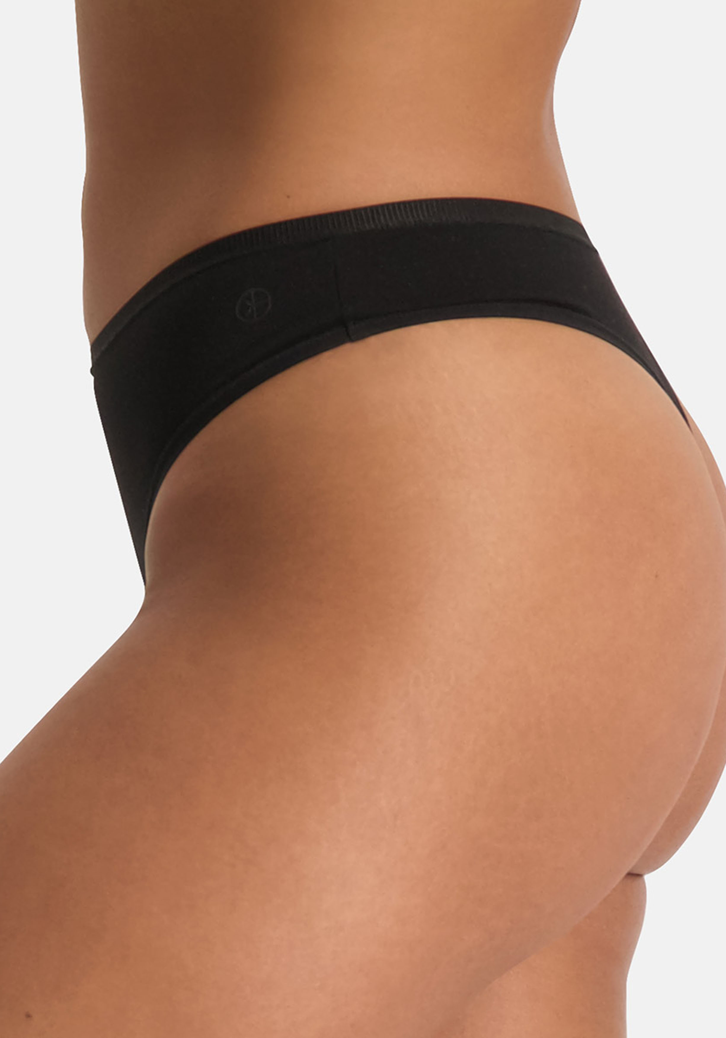 Bamboo Basics Liz thong (3-pack), dames string, zwart