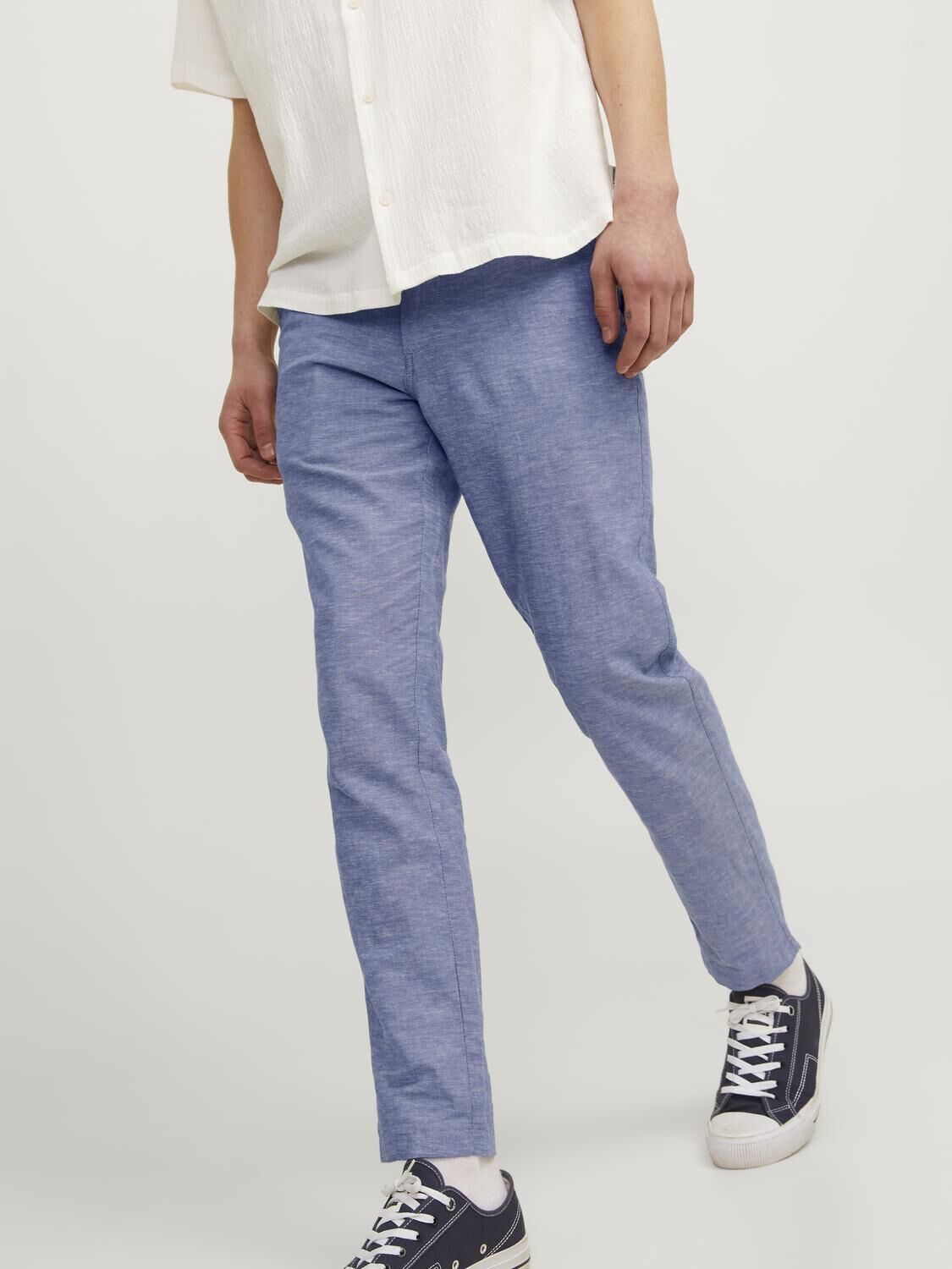 JACK & JONES Ace Summer Chino Pant relaxed fit, heren chino, licht denim melange
