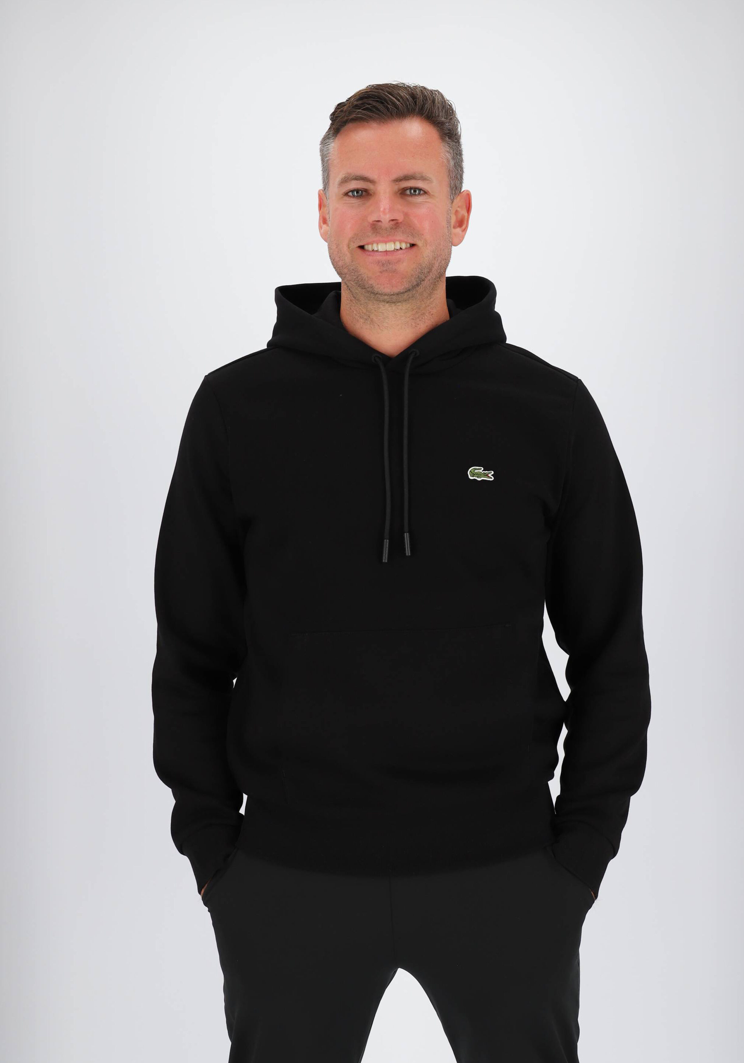 Lacoste heren hoodie sweatshirt, zwart