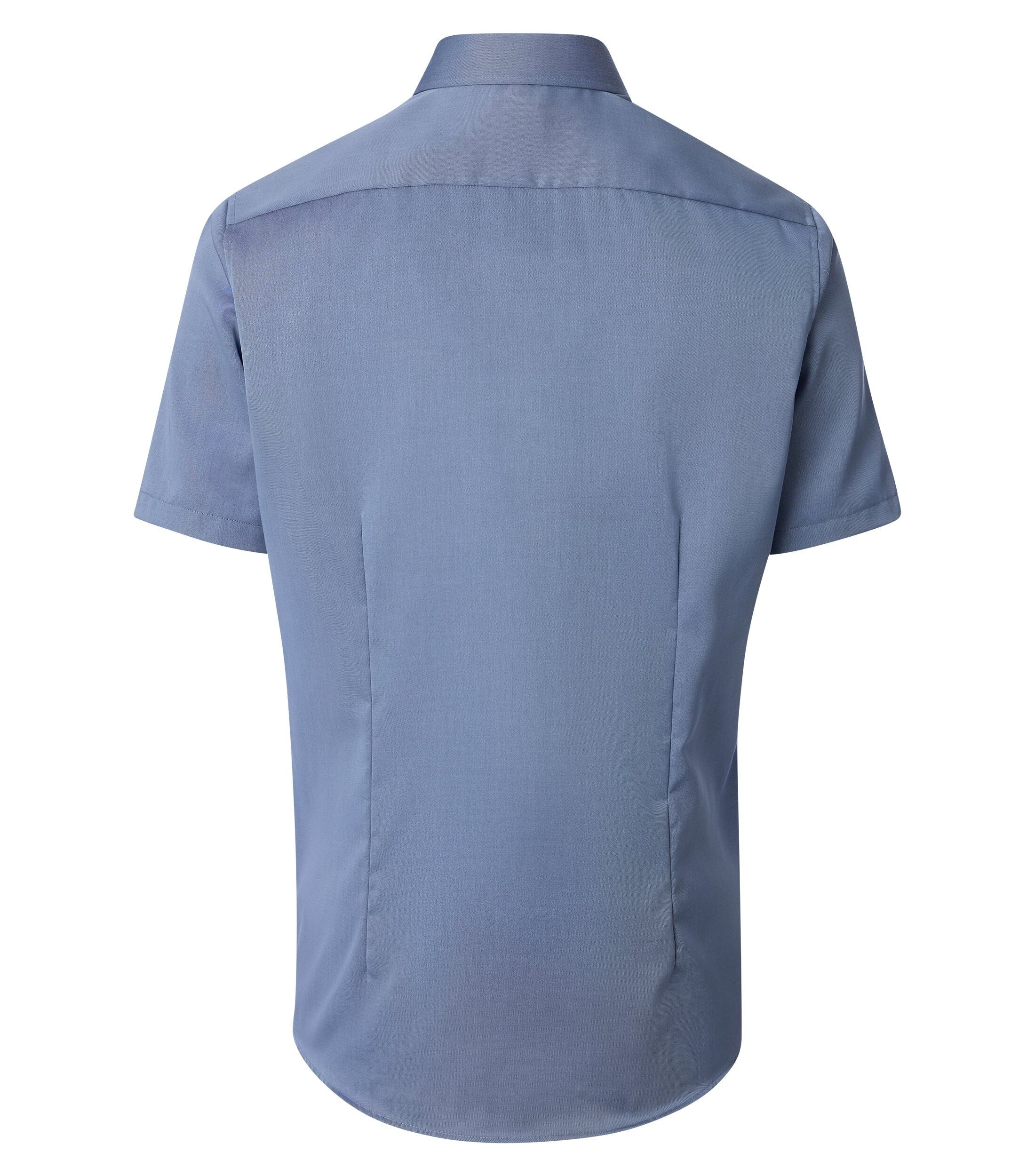 VENTI modern fit overhemd, korte mouw, twill, blauw