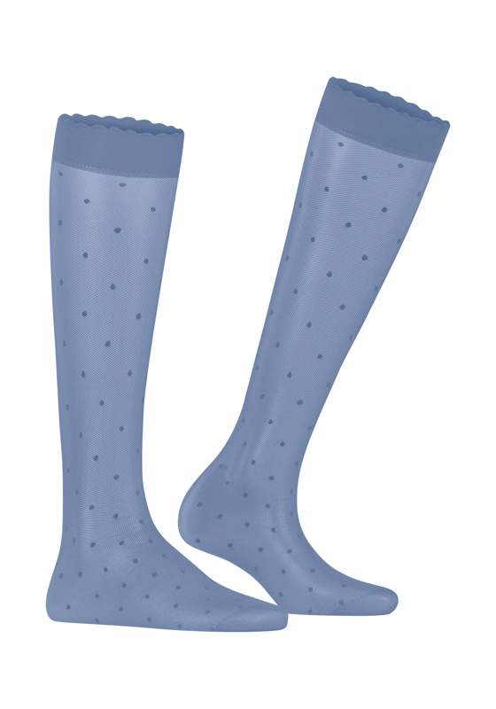 FALKE Dot 15 DEN dames kniekousen, blauw (smoky blue) FALKE Dot 15 DEN dames kniekousen, blauw (smoky blue)