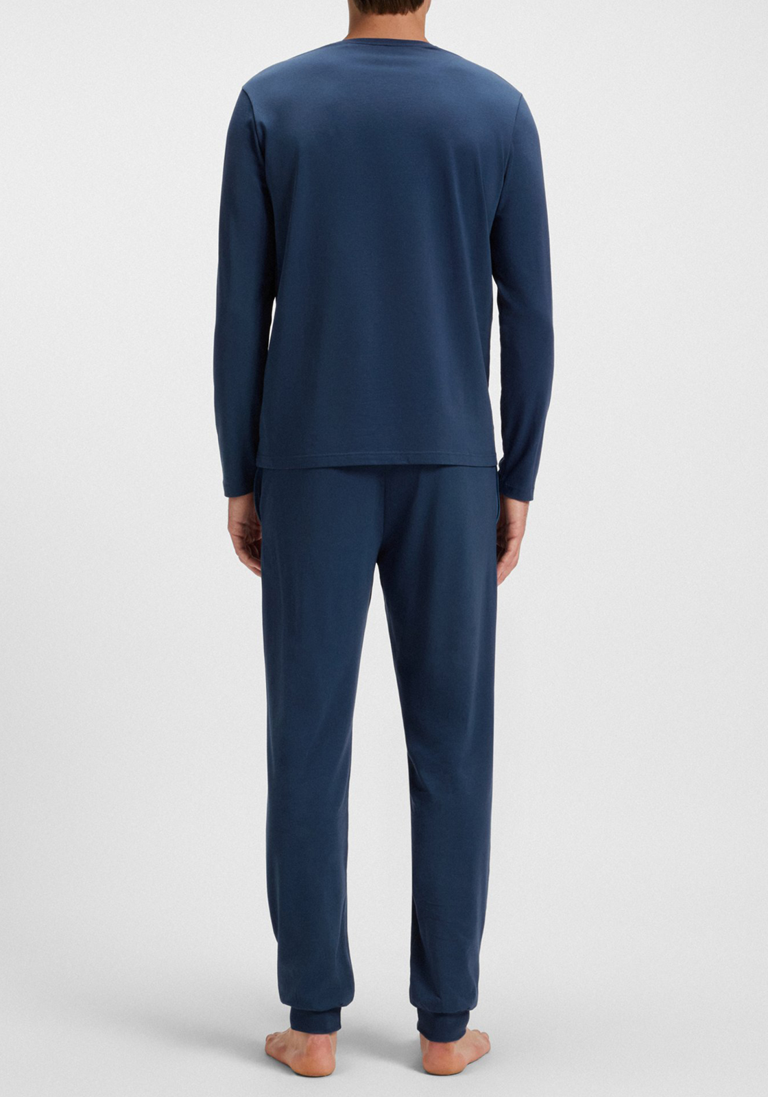 BOSS Mix&Match Longsleeve T-shirt, heren lounge shirt, blauw BOSS Mix&Match Longsleeve T-shirt, heren lounge shirt, blauw