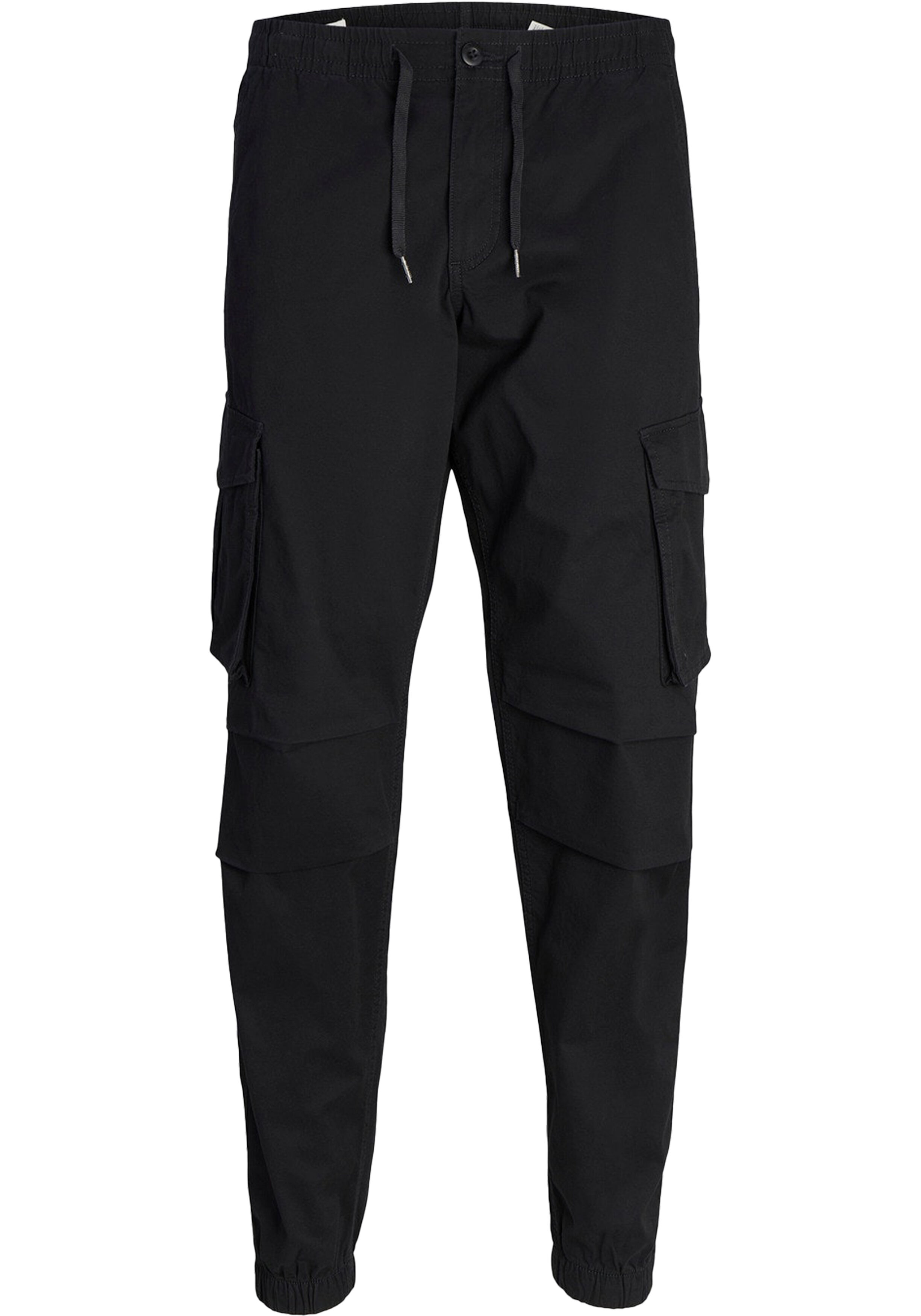 JACK & JONES Kane Noah Cuffed Cargo loose fit, heren cargo broek, zwart