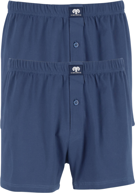 Ceceba heren boxershorts wijd (2-pack), blauw Ceceba heren boxershorts wijd (2-pack), blauw
