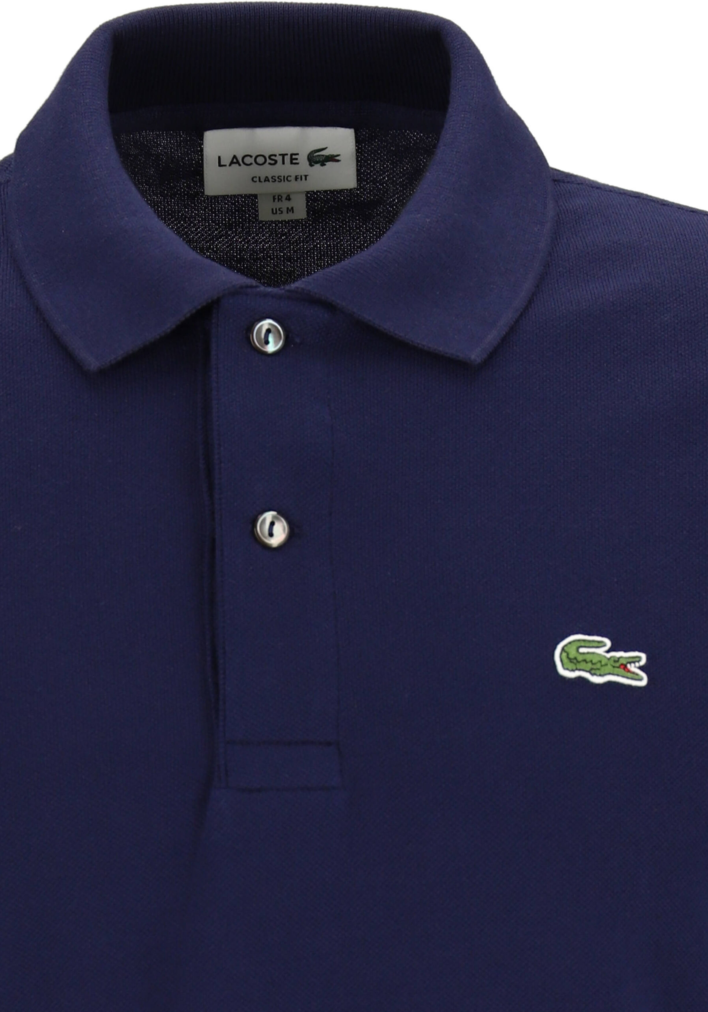 Lacoste Classic Fit polo lange mouw, navy blauw
