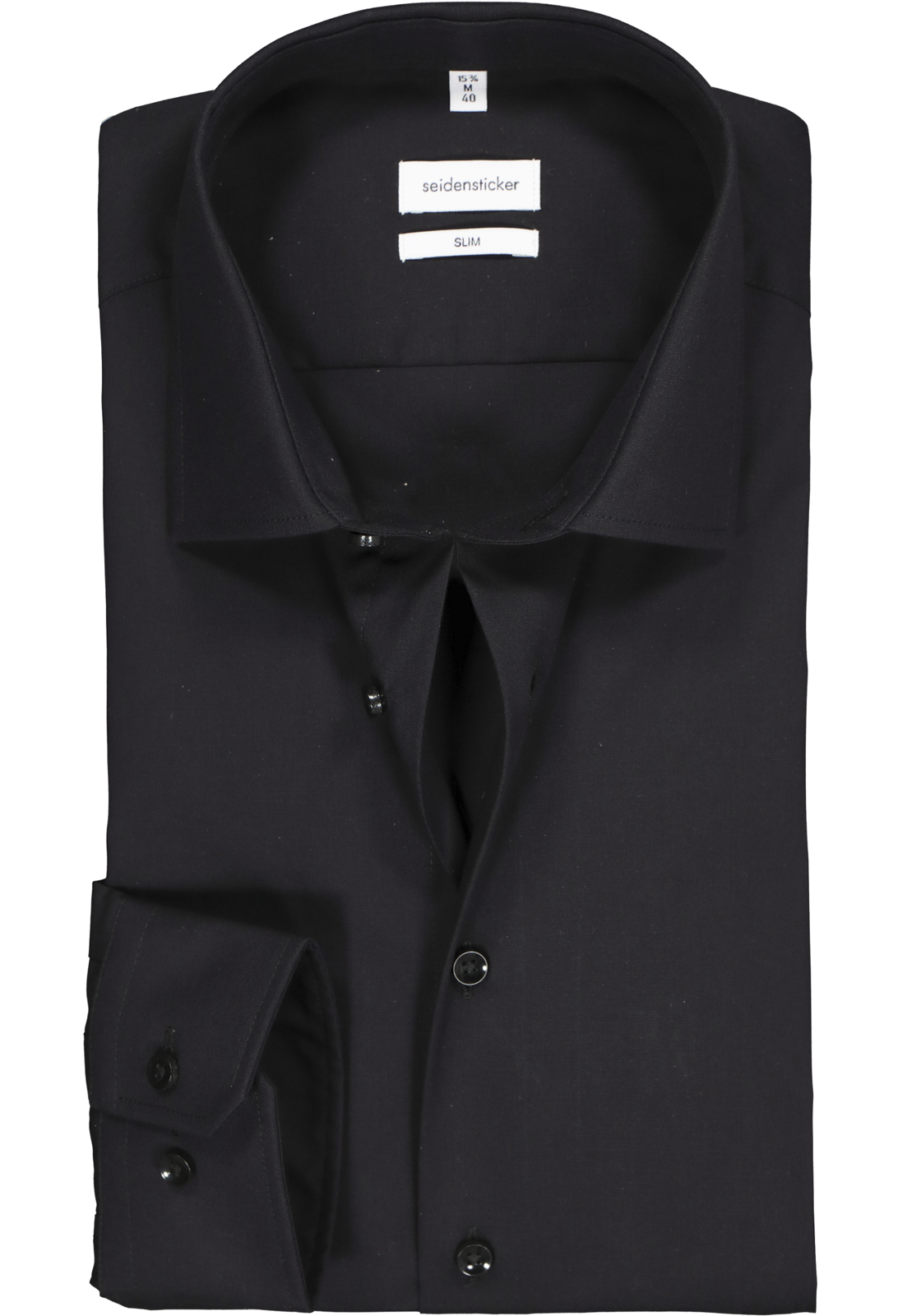 Seidensticker slim fit overhemd, zwart  Seidensticker slim fit overhemd, zwart