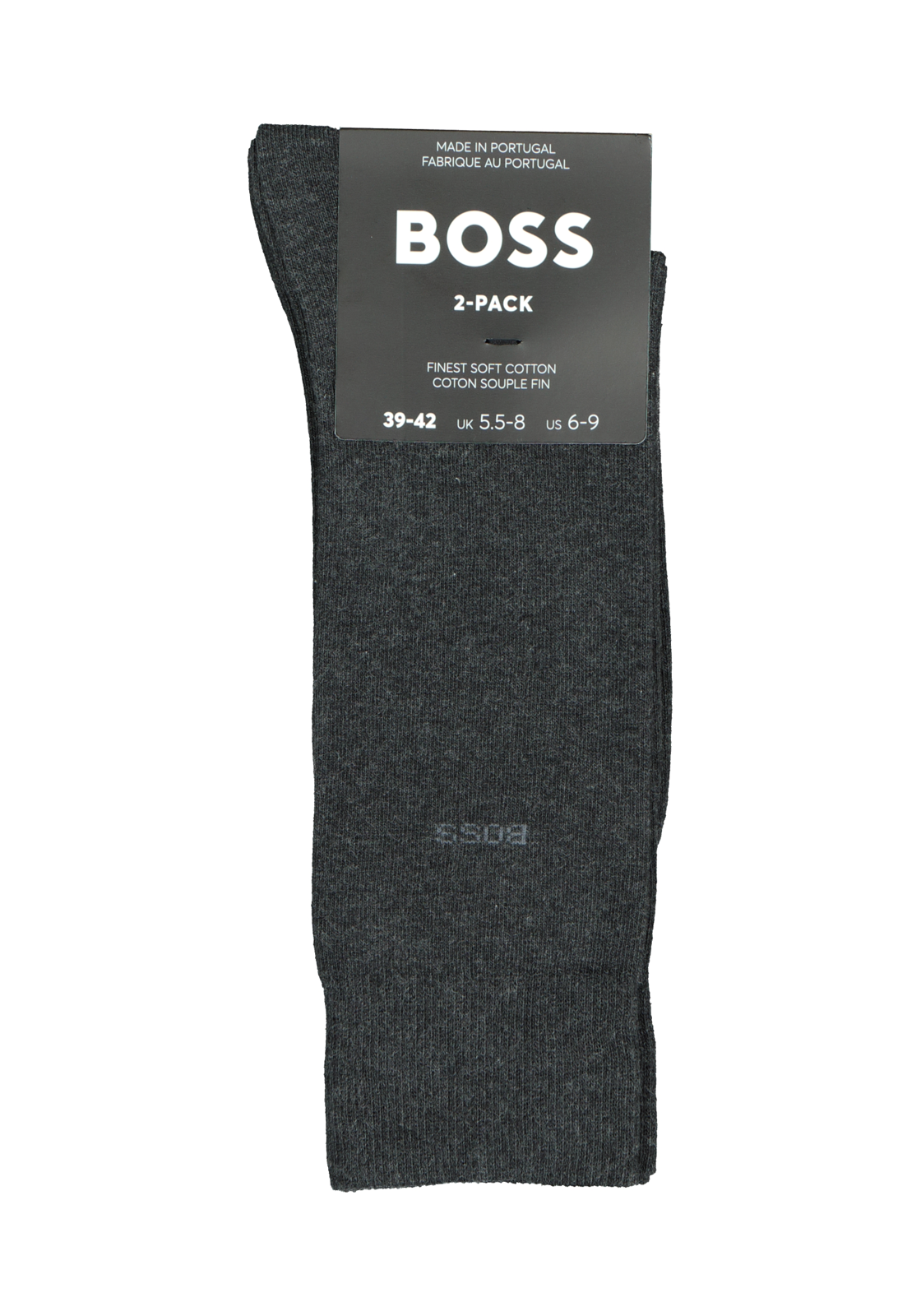 3-4043861441854_hugo_boss_sokken_2p_HR BOSS Cotton Uni (2-pack), herensokken katoen, antraciet grijs