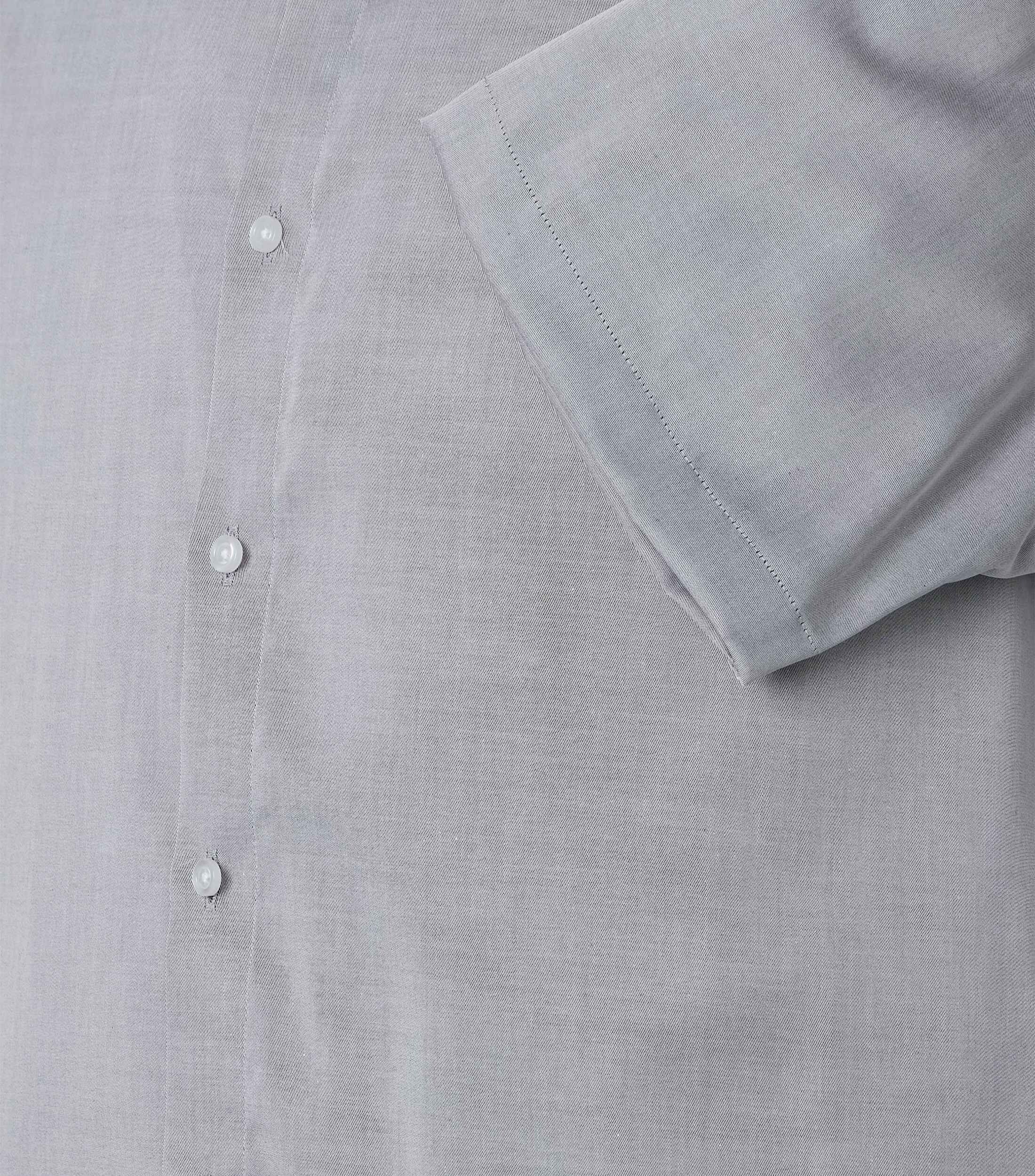 VENTI modern fit overhemd, korte mouw, twill, grijs