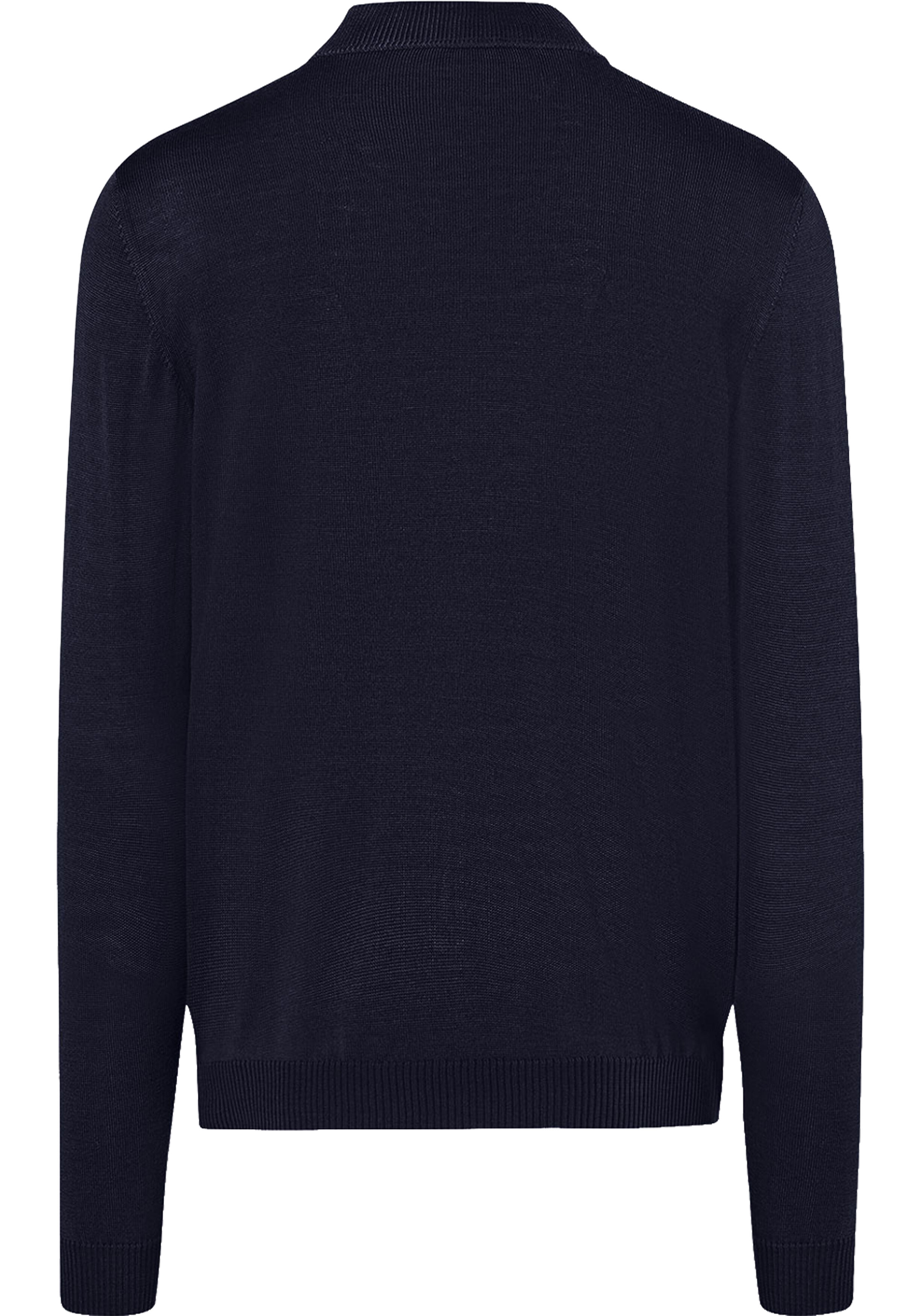 MAERZ Classic Fit heren trui met turtleneck wol, navy blauw