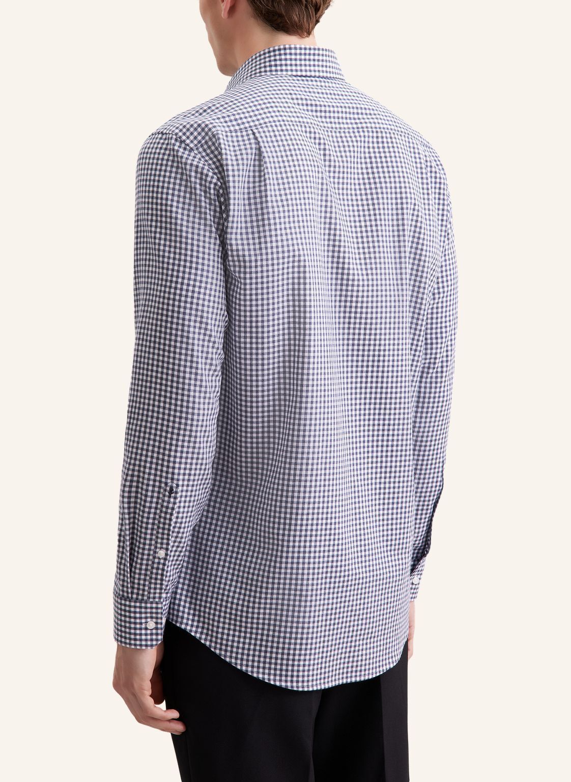 Seidensticker regular fit overhemd, popeline, blauw geruit