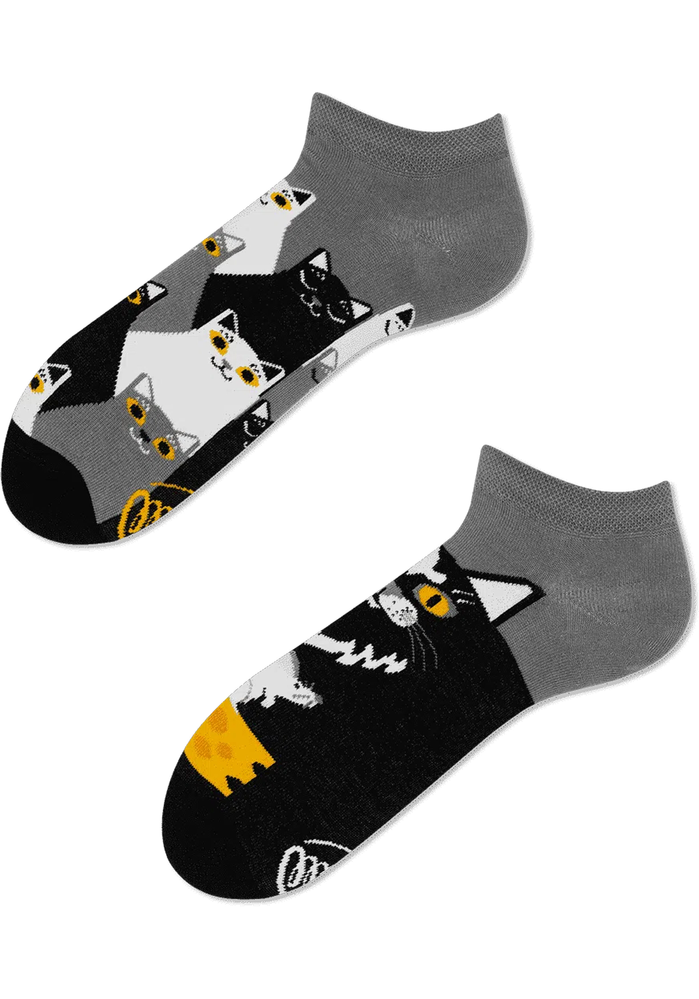 Many Mornings unisex enkelsokken, Black Cat low