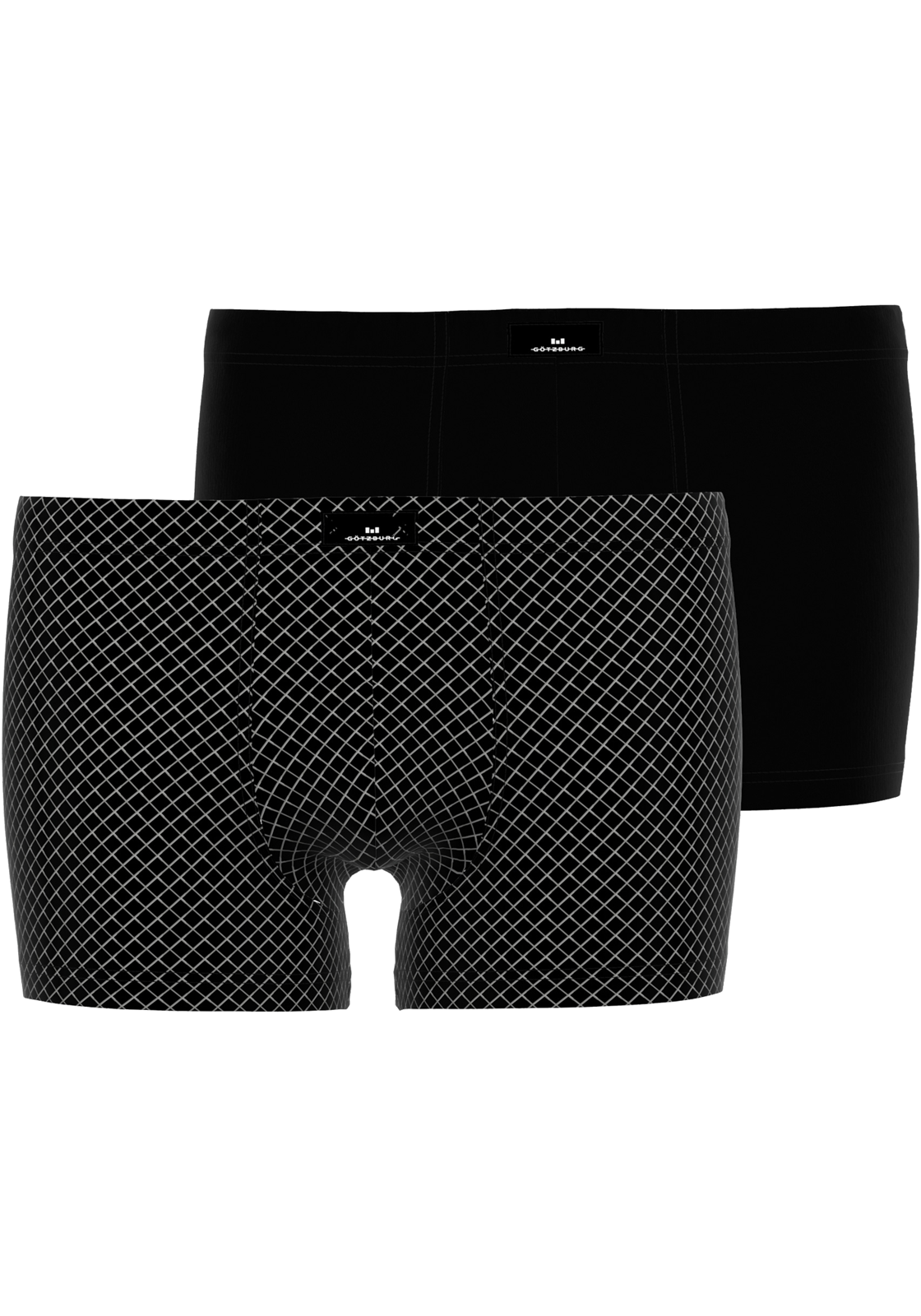Gotzburg heren boxer normale lengte (2-pack), zwart geruit Gotzburg heren boxer normale lengte (2-pack), zwart geruit