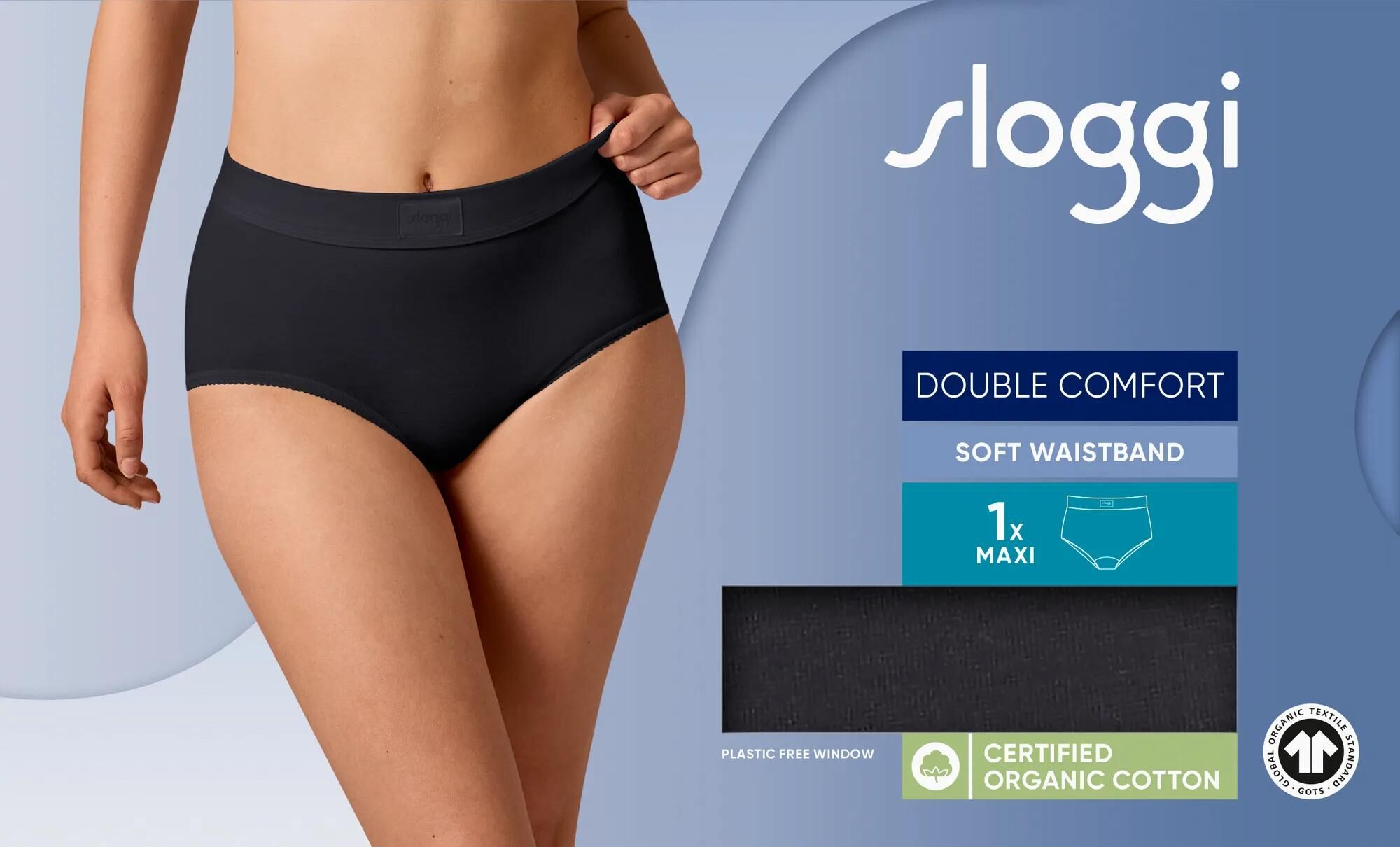 Sloggi Women Double Comfort T Maxi (1-pack), dames slip, zwart