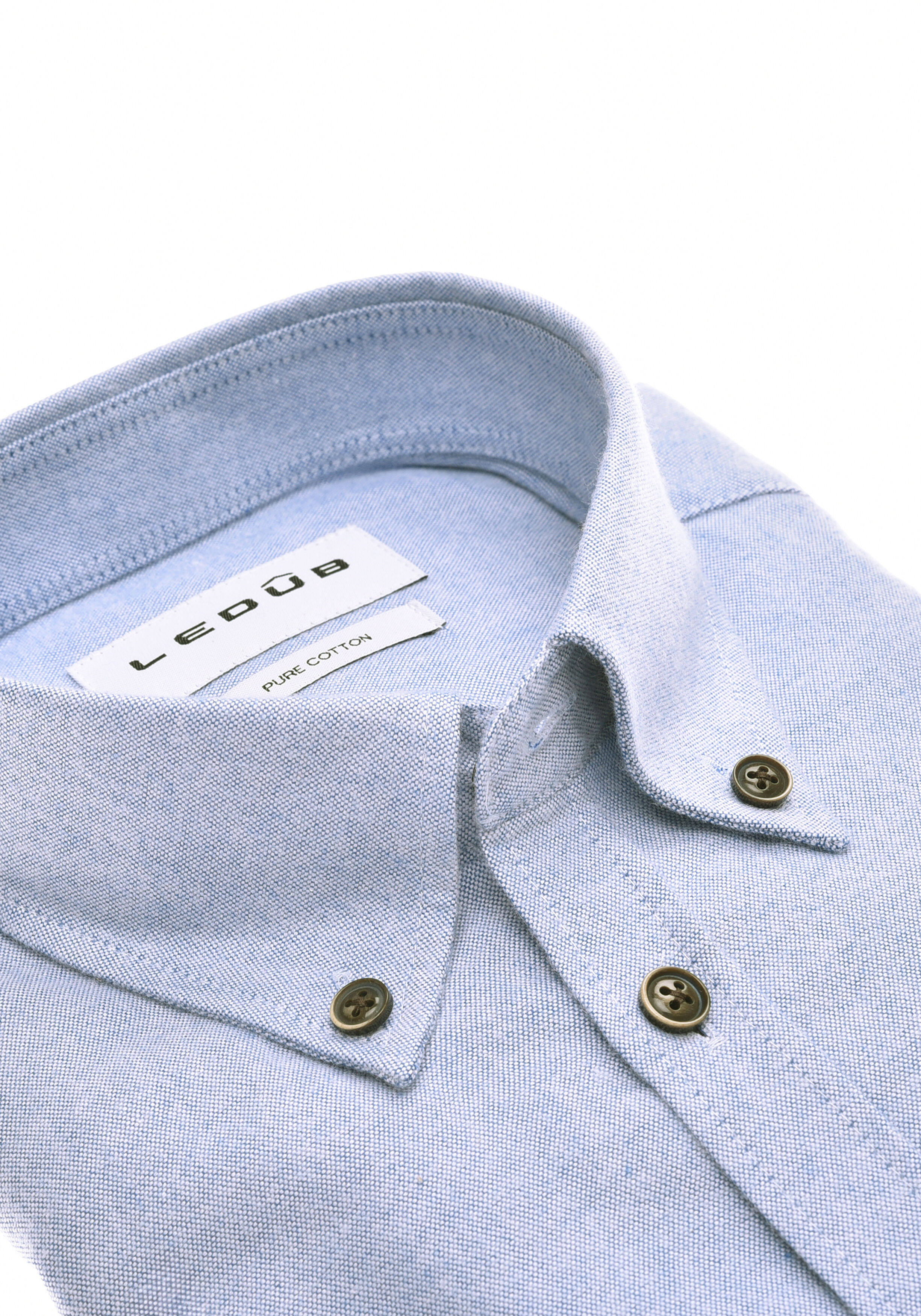 Ledub modern fit overhemd, Oxford, donkerblauw