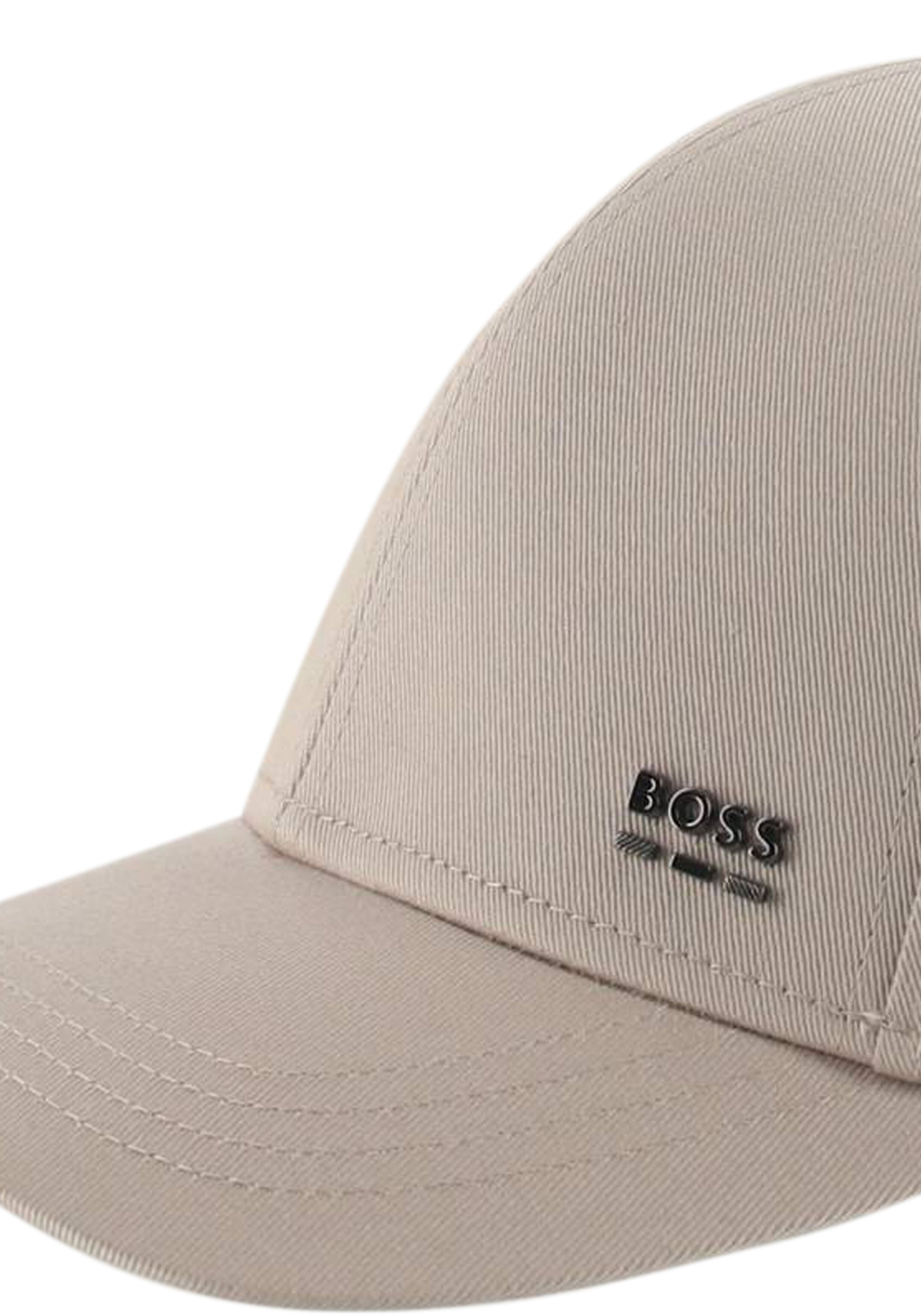 BOSS pet metalen logo, beige