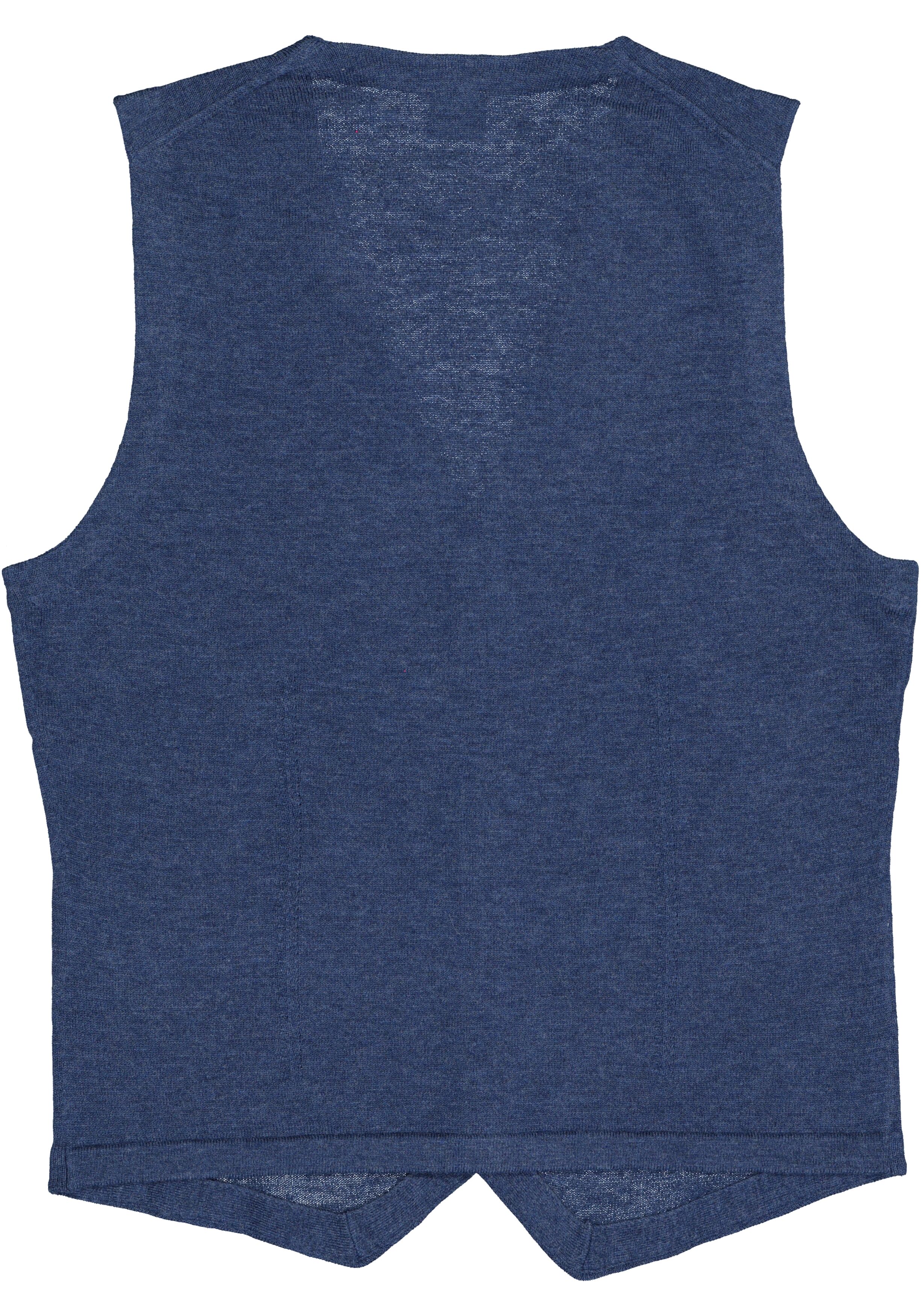 OLYMP Level 5 body fit gilet, wol met zijde, jeans blauw mouwloos vest