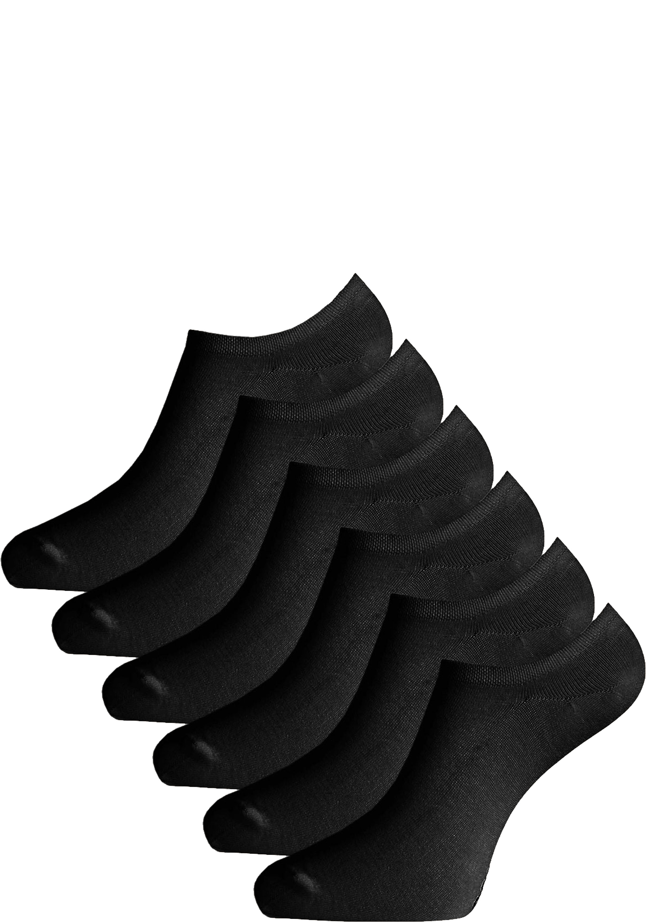 Bamboo Basics Jamie footies (6-pack), unisex lage sneakersokken, zwart