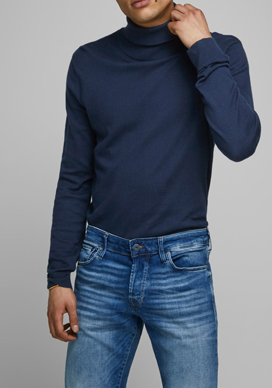 8-5714487463009-jackjones-turtleneck_HR JACK & JONES slim fit coltrui katoen, donkerblauw