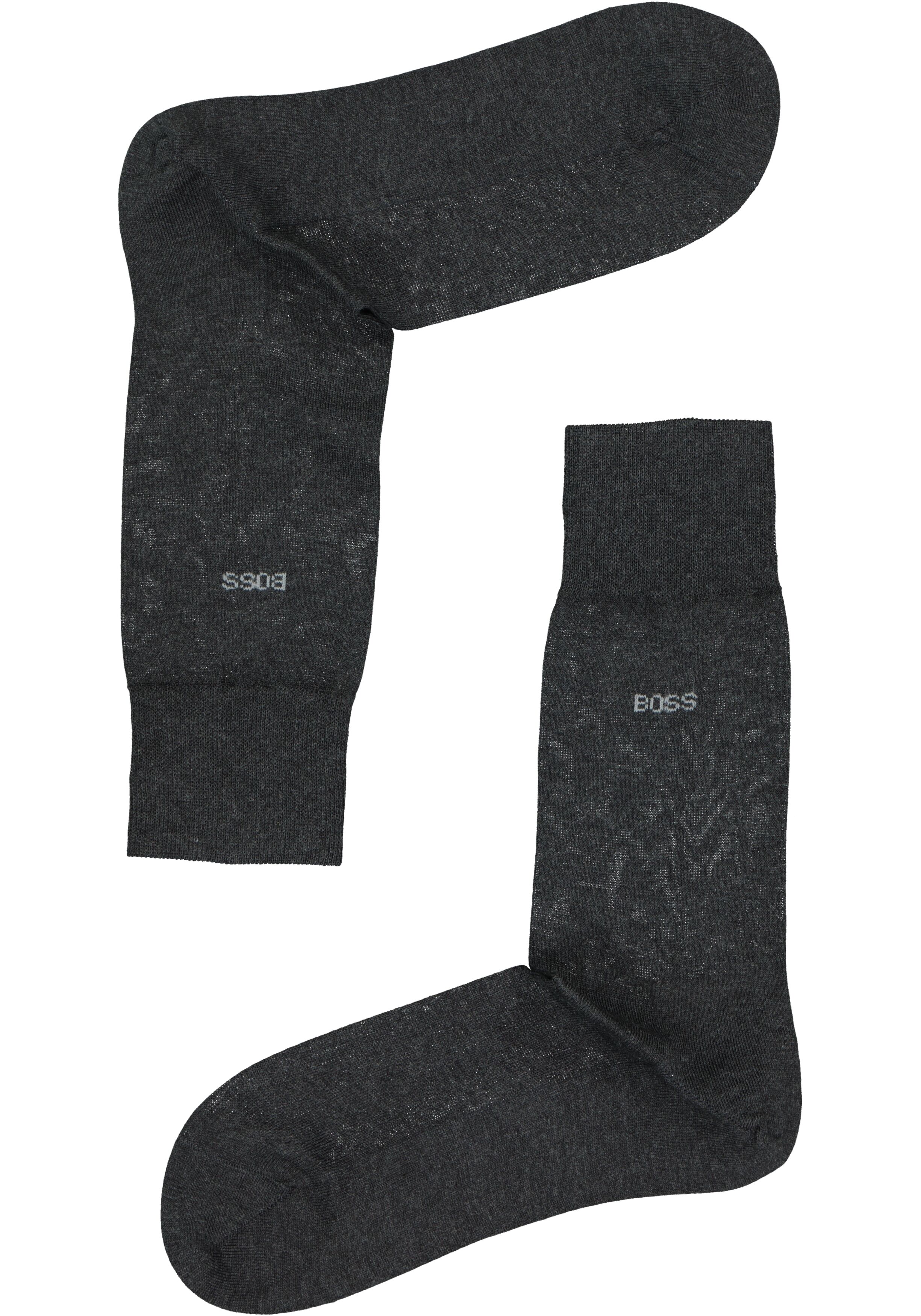 BOSS George uni (1-pack), herensokken katoen, antraciet grijs